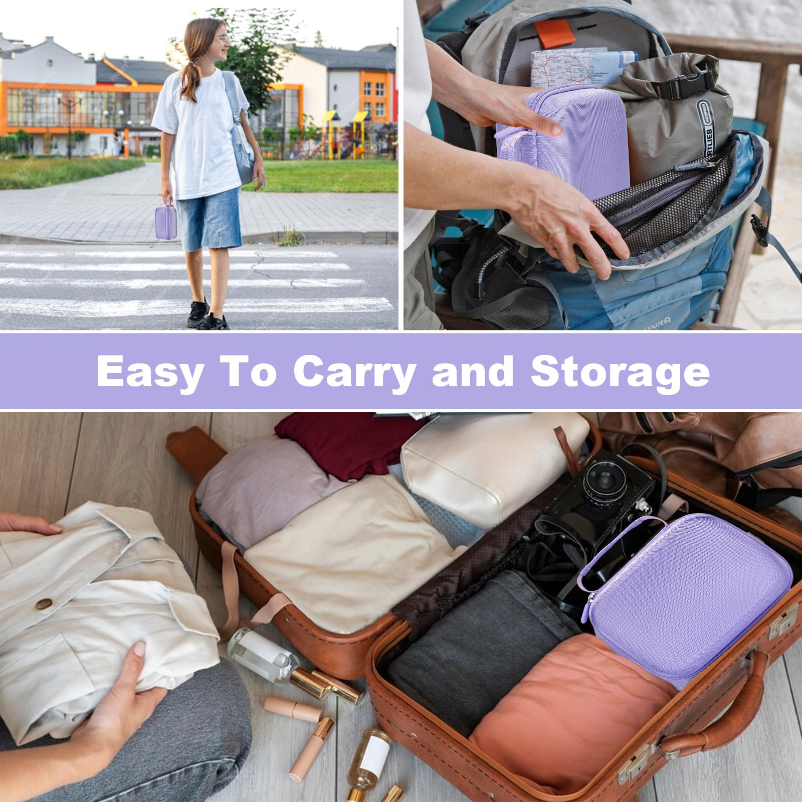 Kids Custodia per Fotocamera Compatibile con HiMont/GREENKINDER/CAMCLID/ASTGMI, Borsa Organizzatrice per Fotocamera a Stampa Istantanea Portatile (solo custodia) - Viola