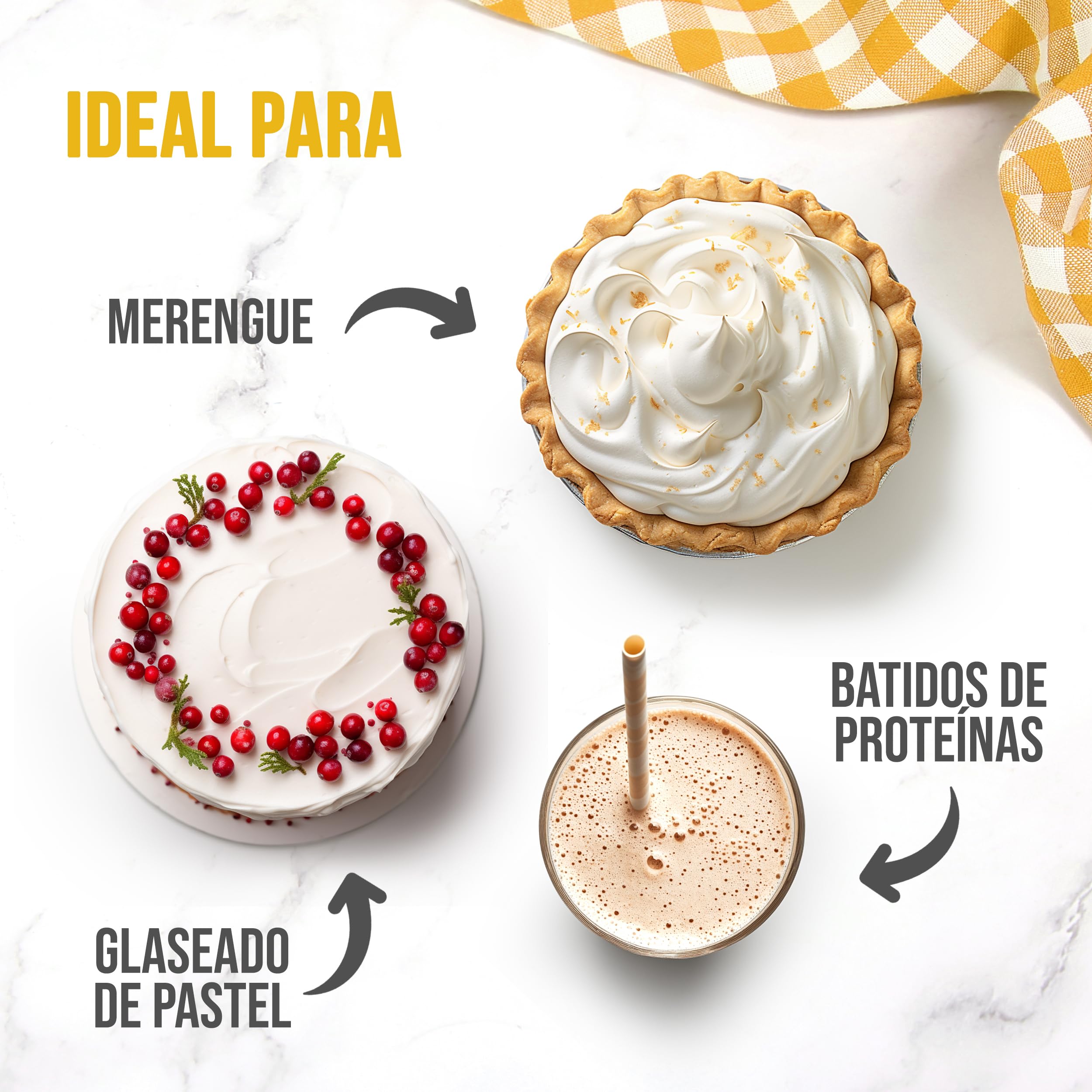EASY YUMMY - Clara de huevo en polvo para repostería (500 kg), 100% Huevos en polvo