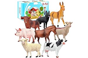 Toddlers' Farm Adventure: 8 Realistic Farm Animal Figurines