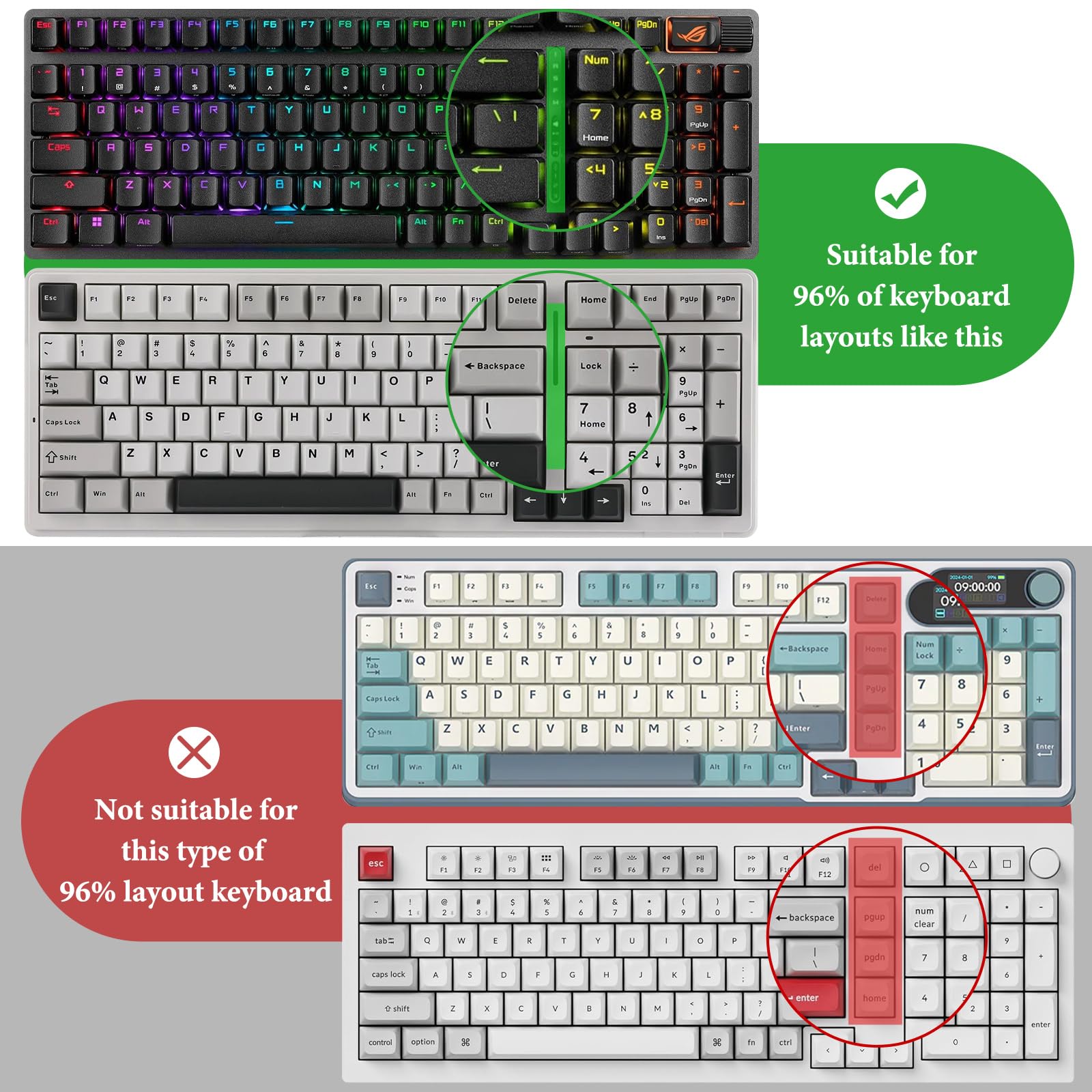 Amazon.com: GEEKRIA 90%-96% Keyboard Case, Hard Shell Travel