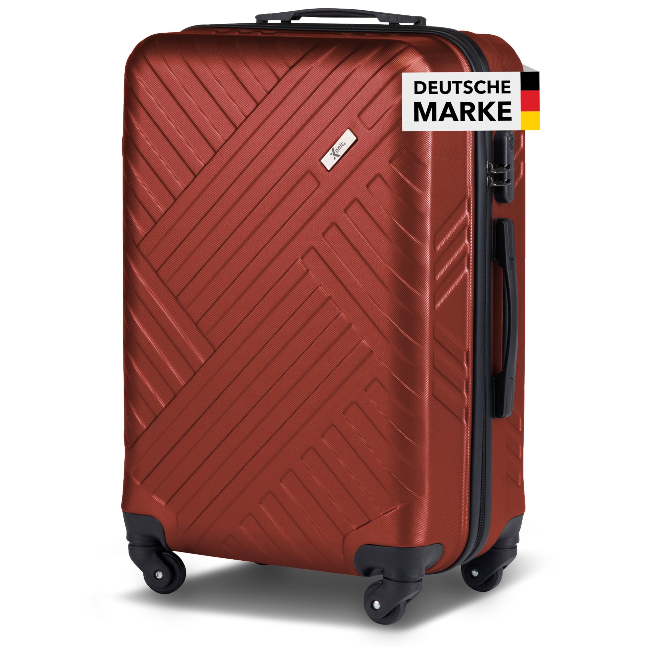 Xonic Design Reisekoffer mit Rollen– ABS Hartschalenkoffer mit 360° Leichtlauf-Rollen – hochwertige Koffer Trolleys Zahlenschloss in M, L, XL oder Set –Handgepäck Koffer, Suitcase
