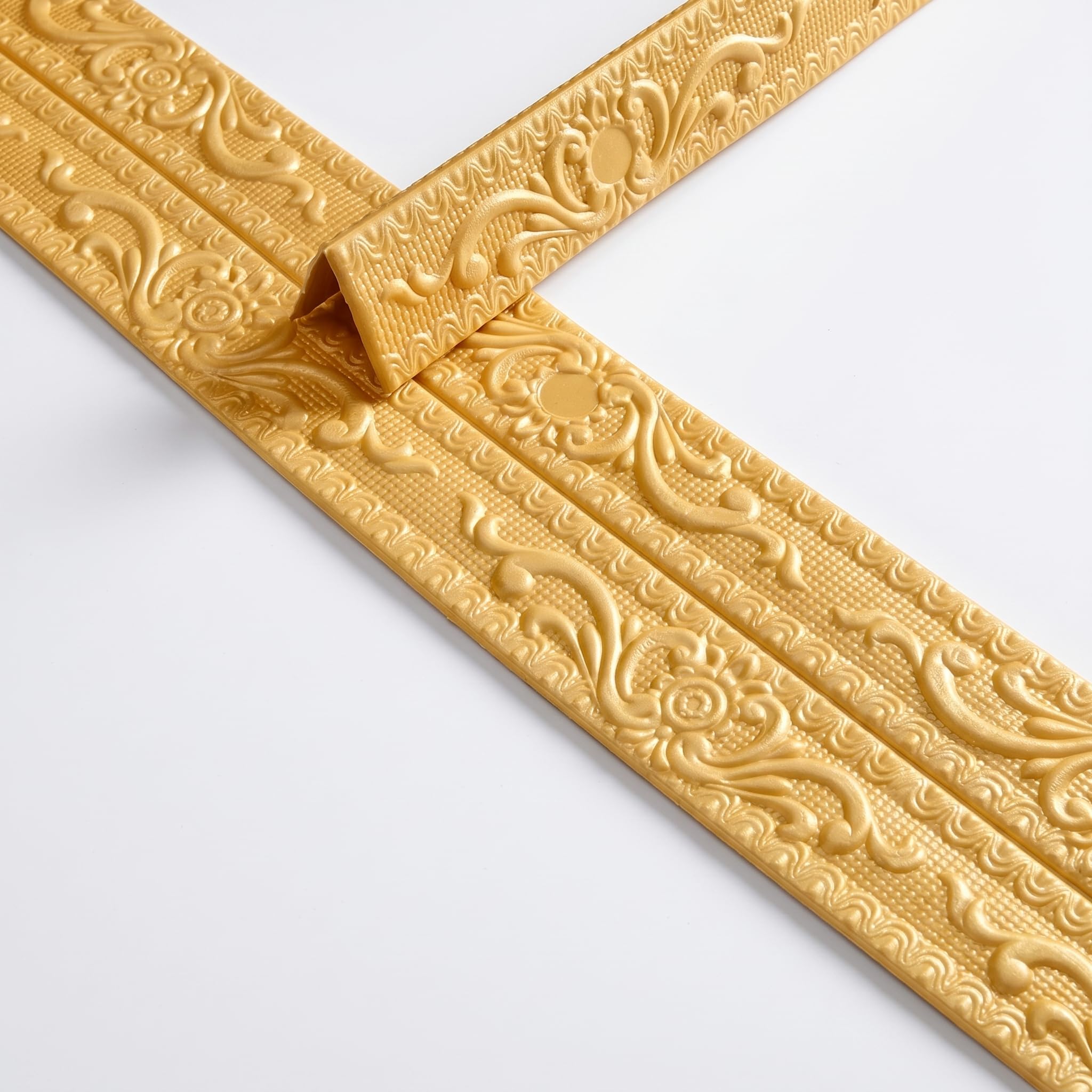 Guest Ruyunlai Yellow Self Adhesive 3D Foam Wall Trim Peel And Stick Wallpaper Border For Ceiling Crown Molding And Wall Skirting Baseboards 11.5Cm X 920Cm