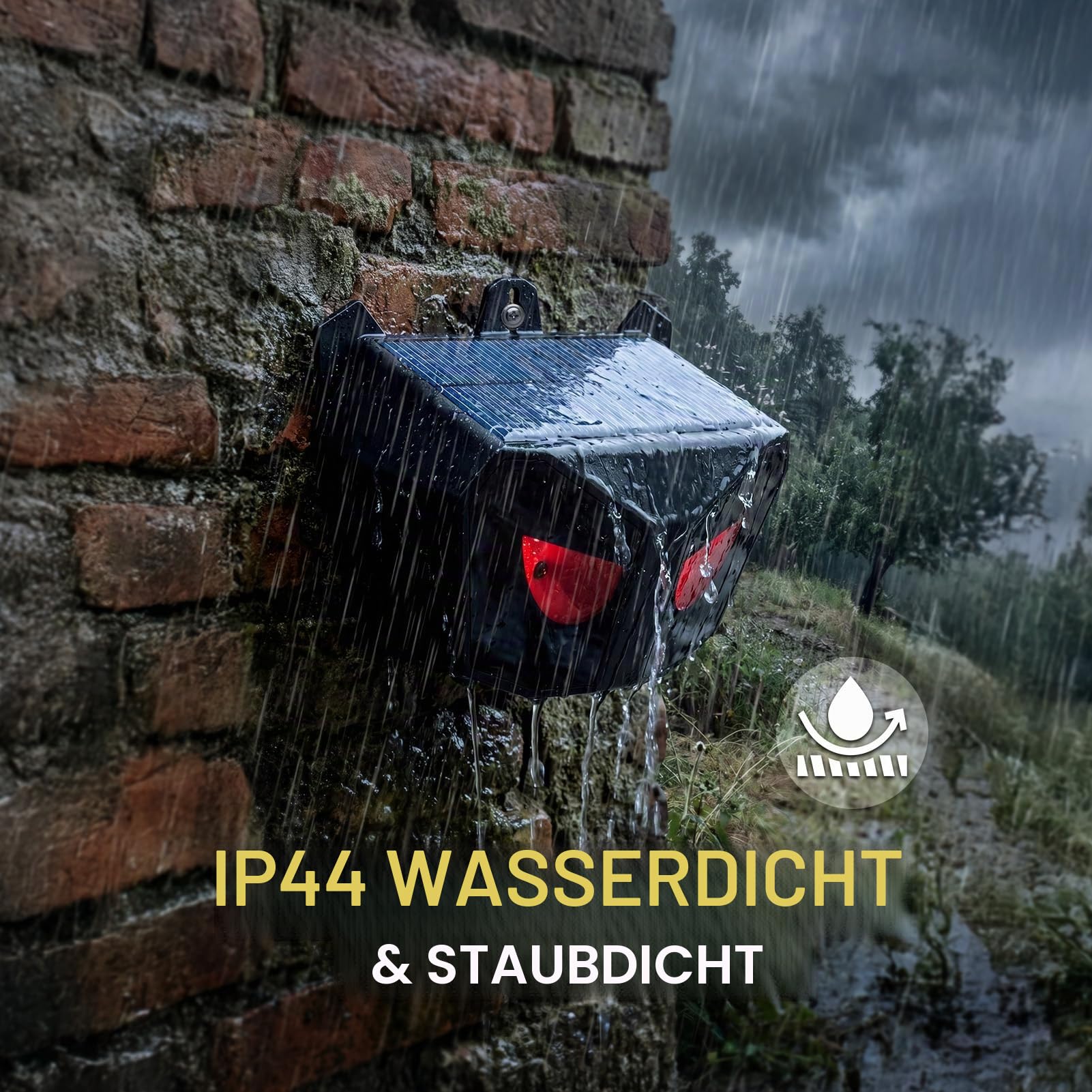 4er-Pack Katzenschreck für Garten, wasserdichte Solar Katzenschreck, Katzenabwehr für den Außenbereich mit rotem Blinklicht, visuelle Tierabwehr Nachtlicht gegen Katzen, Füchse