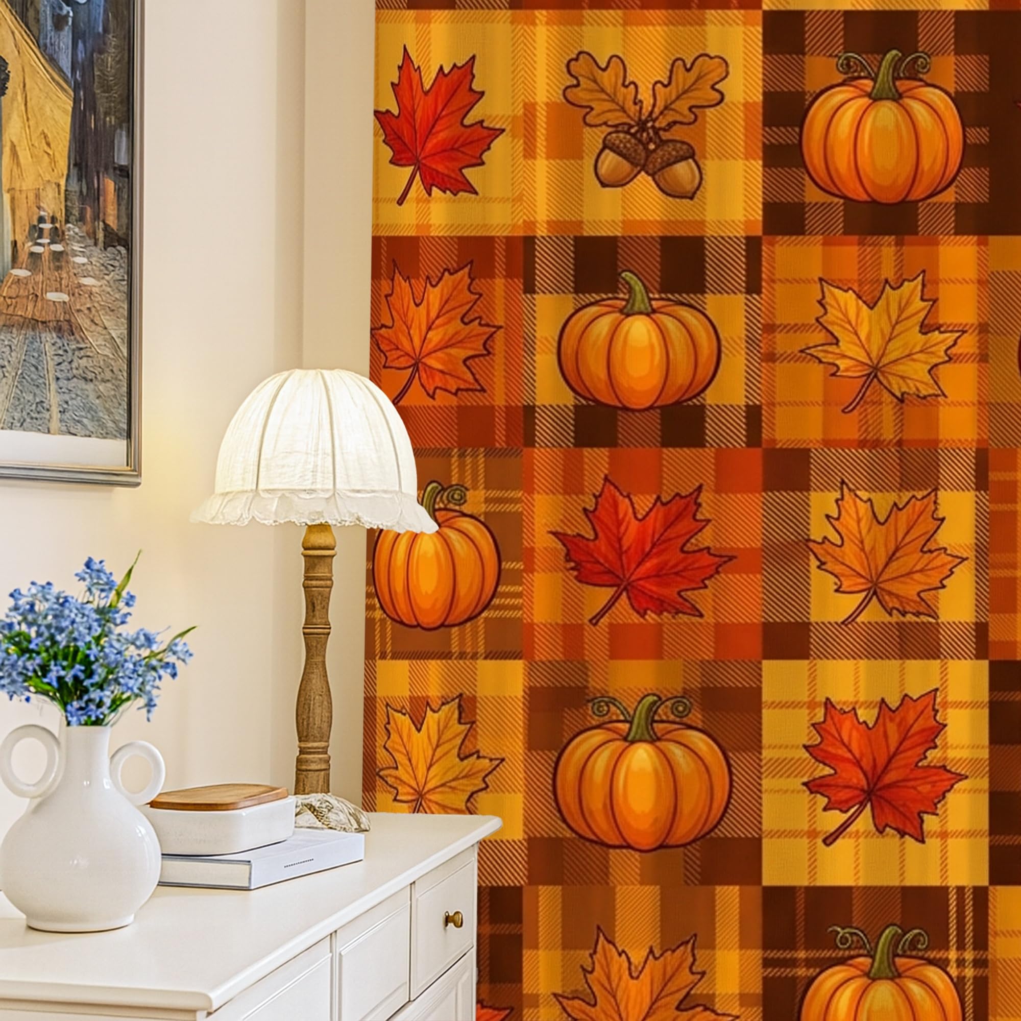 Rideaux occultants thermiques contre la lumière et le froid pour chambre à coucher orange