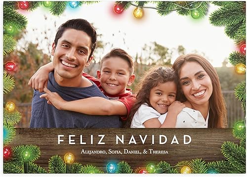 Miniatura 10 de Let's Make Memories Tarjetas navideñas personalizadas con sobres, calidad premium, 5 x 7  Tarjetas navideñas 2024 y sobres blancos  Cuadros azules