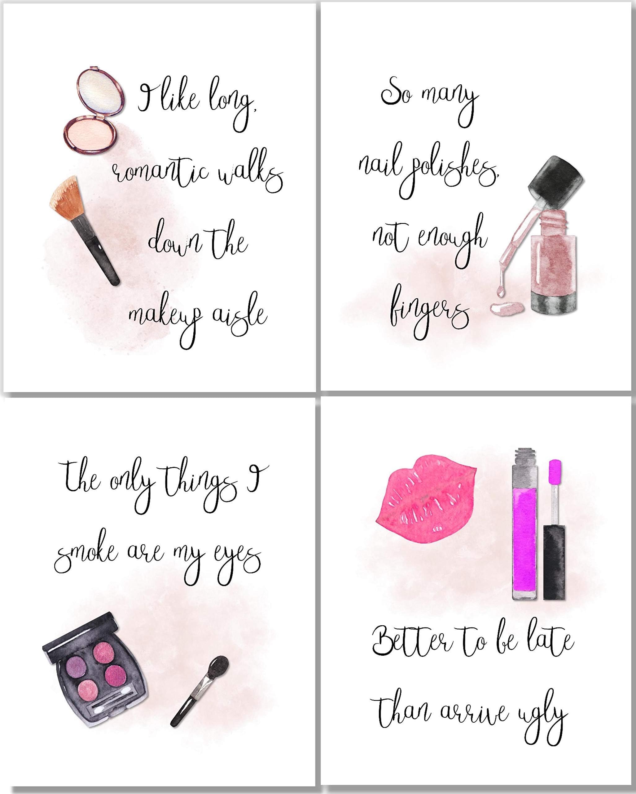Makeup Wall Art Prints - (Set of 4) - 8x10 – Unframed