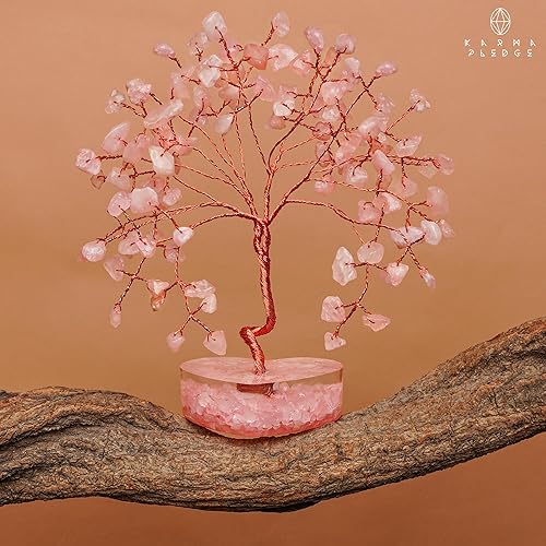 Miniatura 8 de Árbol de cristal de corazón de cuarzo rosa, 7 cristales curativos de chakras, árbol de la vida, decoración de cristal hecho a mano, árboles bonsái