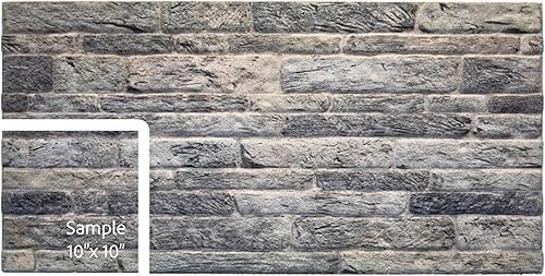 Dundee Deco Paneles de pared 3D efecto ladrillo  Revestimiento gris claro con aspecto de piedra para pared, espuma de poliestireno, muestra, tamaño