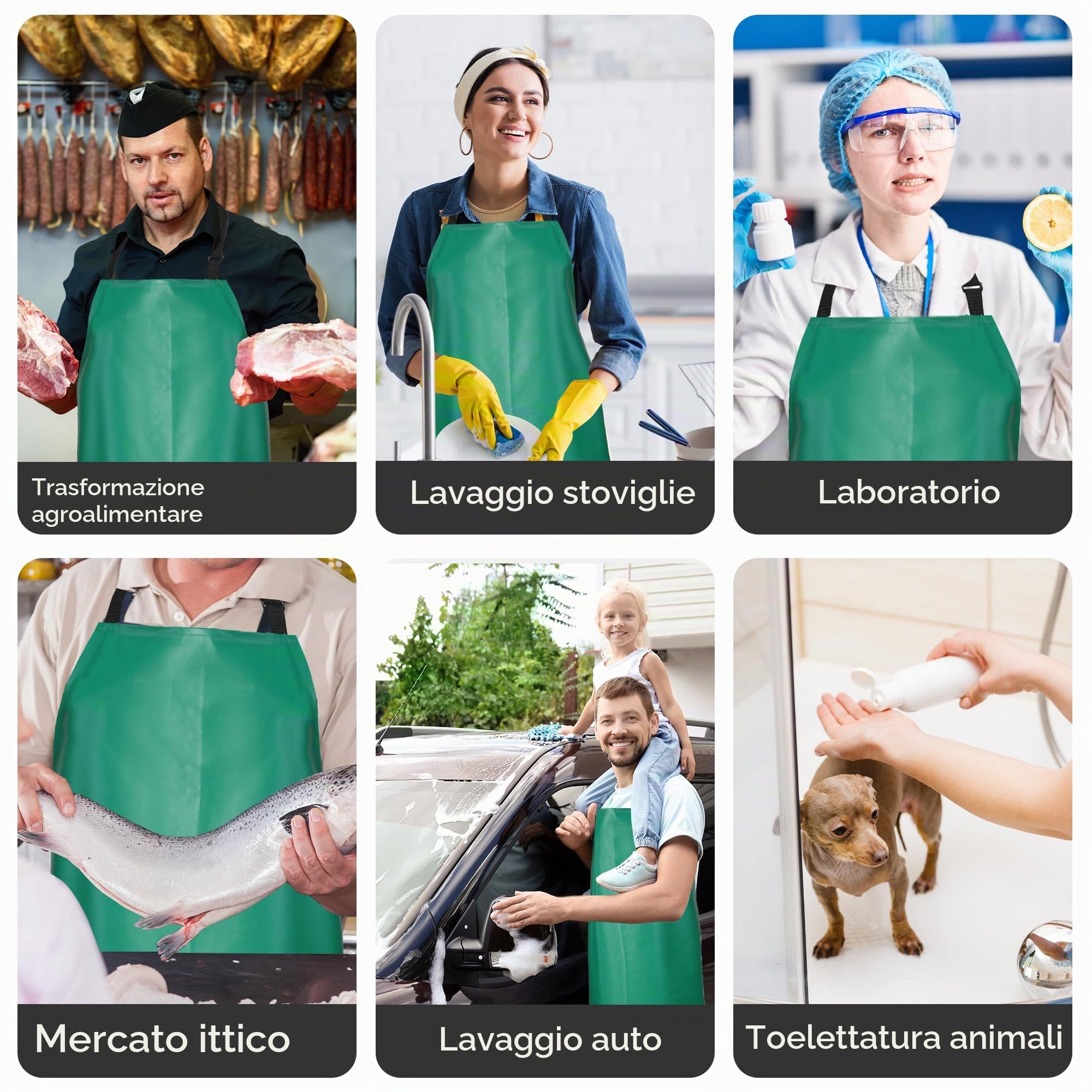 Grembiule in Gomma Spessa, 130 x 90 cm, Regolabile, Resistente a Olio e Sostanze Chimiche, Grembiule da Lavoro Extra Lungo Impermeabile per Lavare Piatti, Giardinaggio, Lavori Di Laboratorio