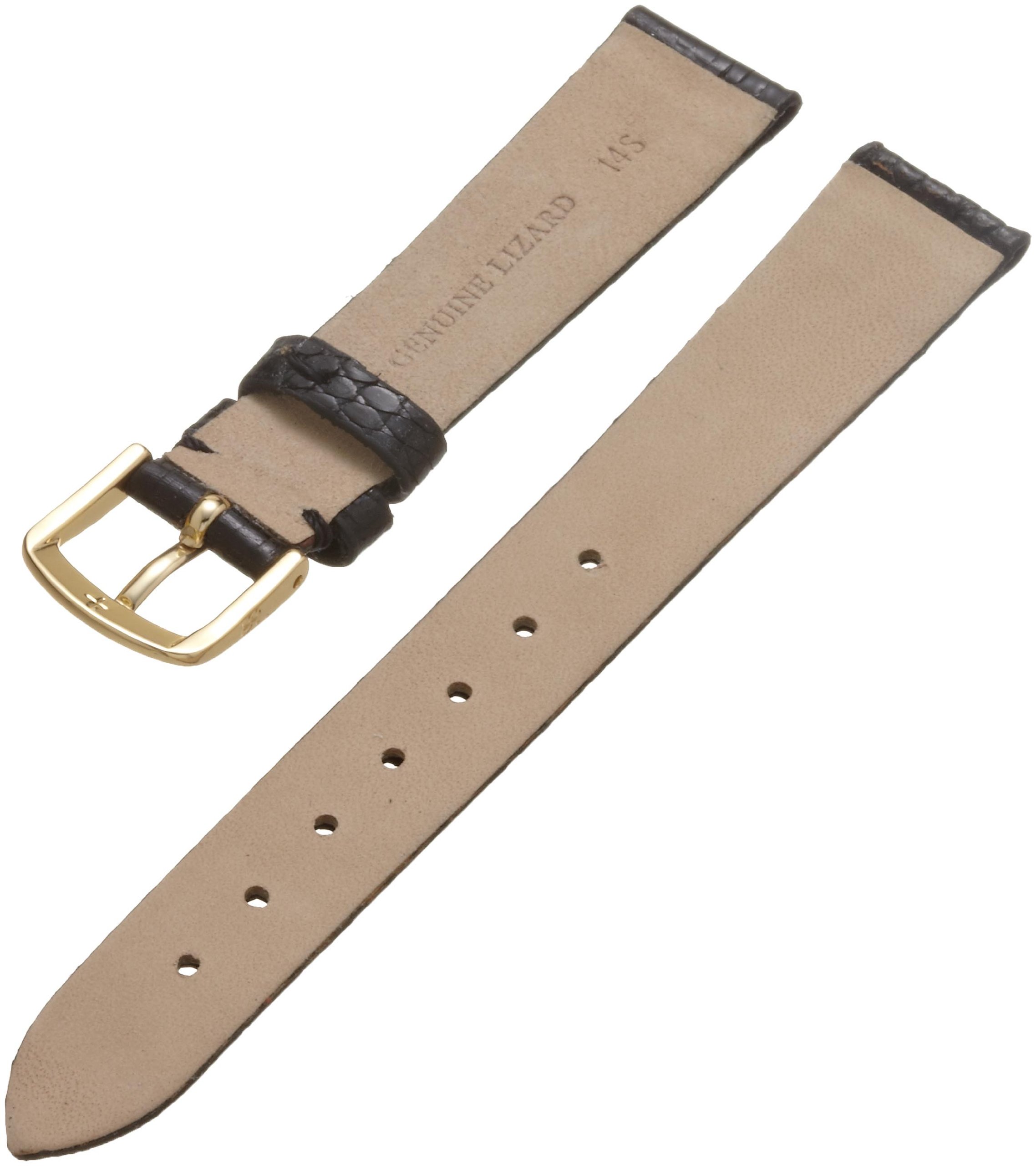 Hadley-Roma Women's 14mm Leather Watch Strap, Color:Black (Model: LSL700SA 140)