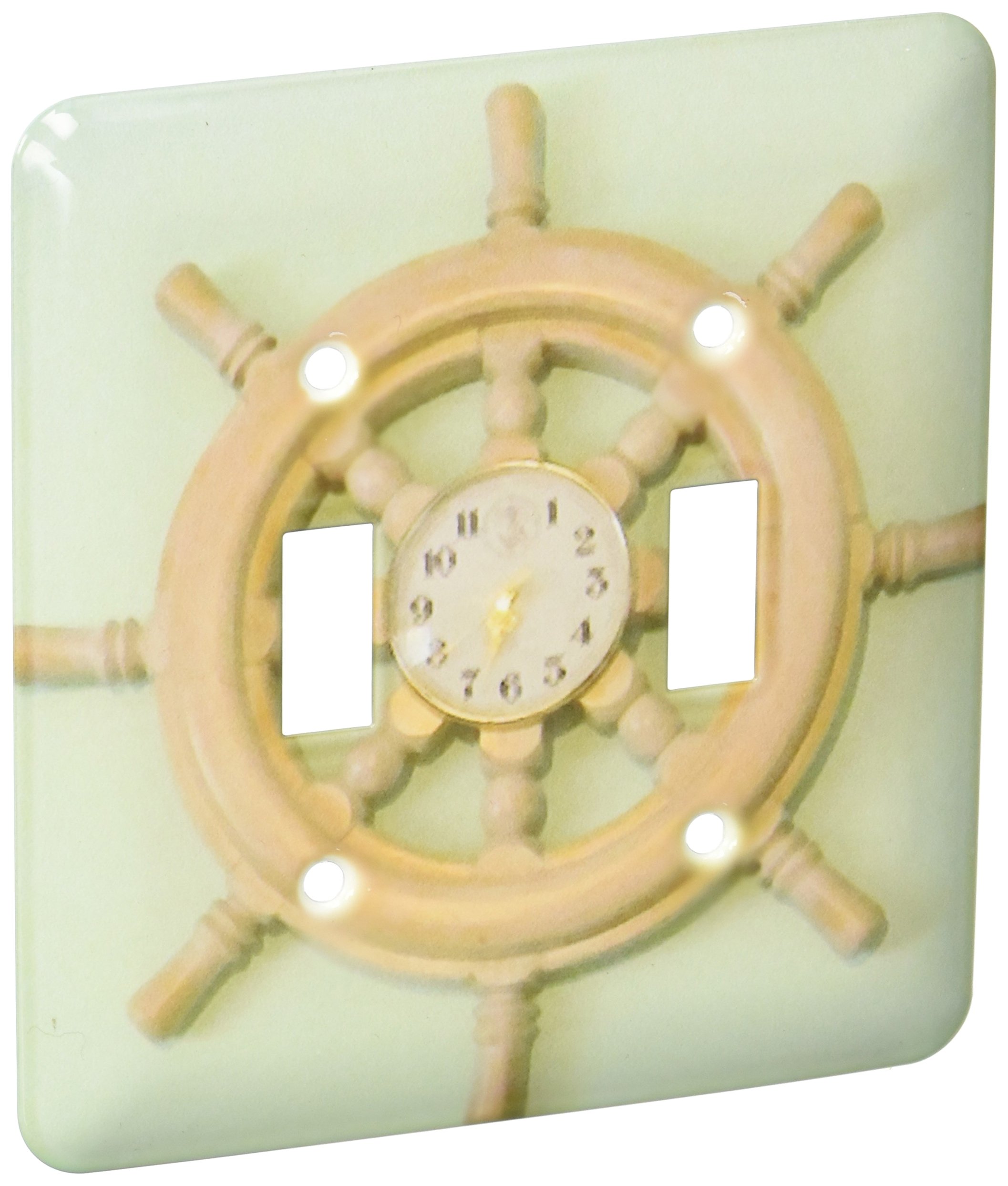 Horloge à roue nautique vert fruits de mer pour déco murale marine chic