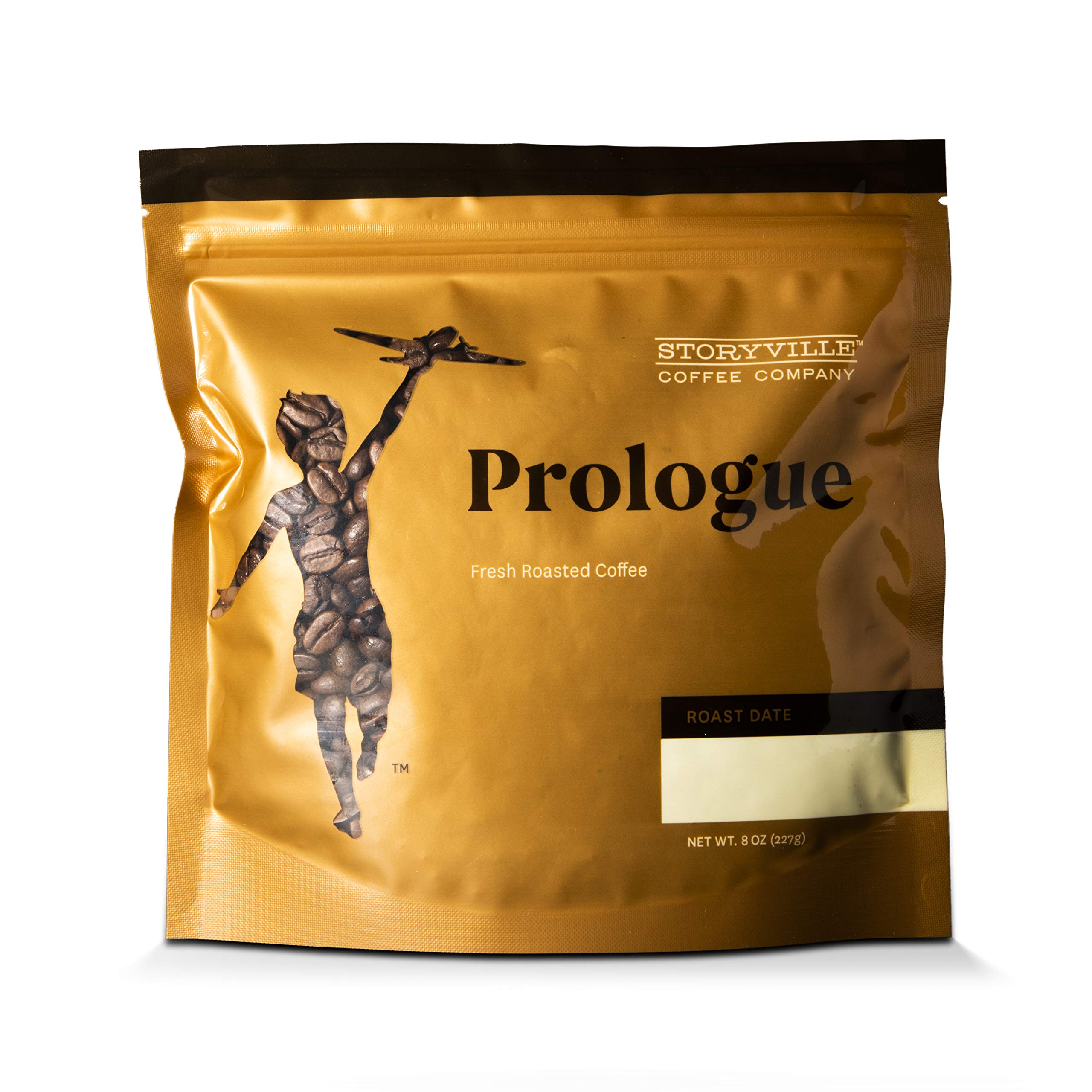 Storyville Prologue Blend Whole Bean Coffee, Medium-Dark Roast, Fresh Roasted Premium-Grade 100% Arabica, Smooth, Low Acidity, Never Bitter, 8 oz Bag