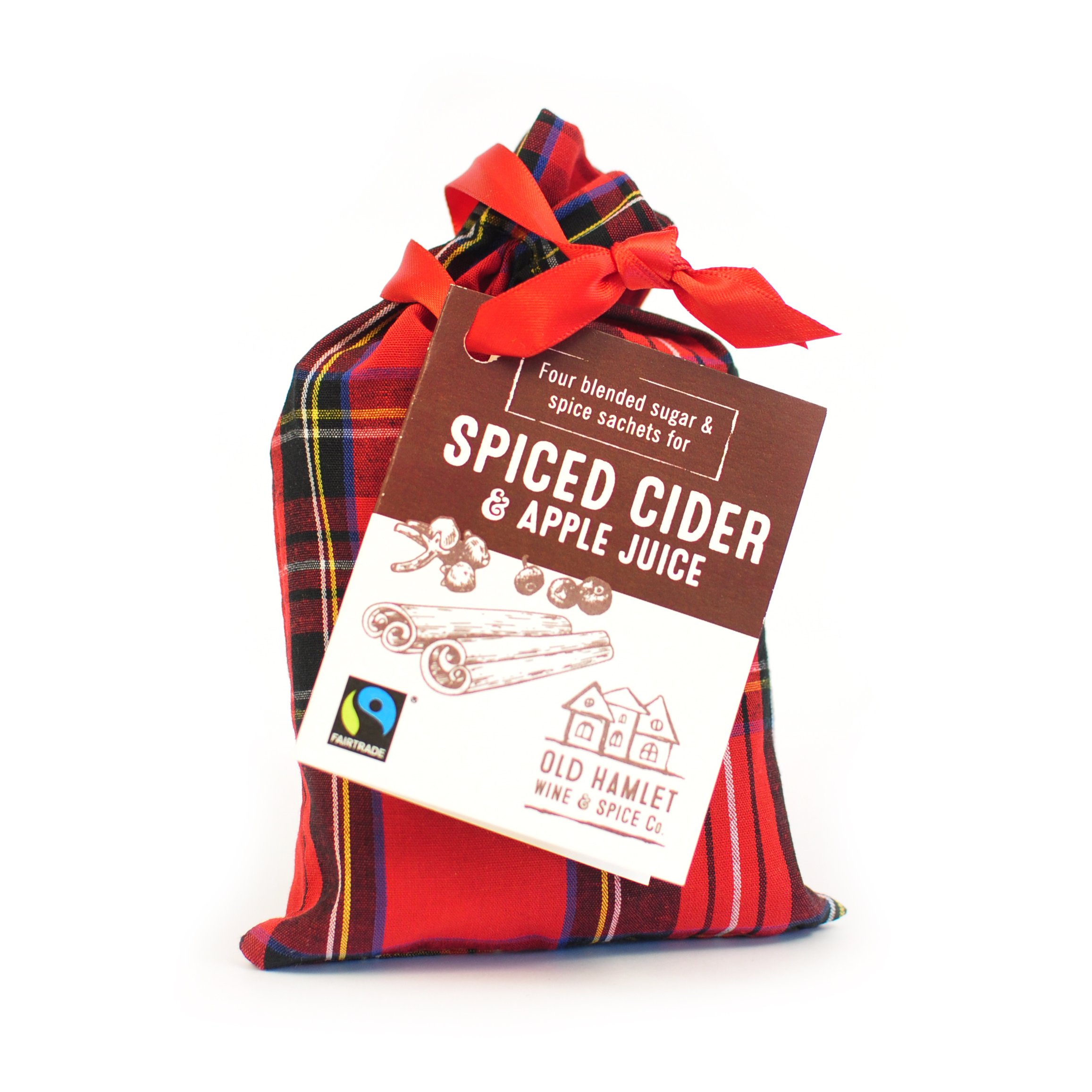 Old Hamlet Fairtrade Spices for Mulled Cider or Spiced Apple Juice in Royal Stewart Tartan Bag (4 sachets) (No Cider Included)Fairtrade InternationalFairtrade InternationalFairtrade InternationalFairtrade International
