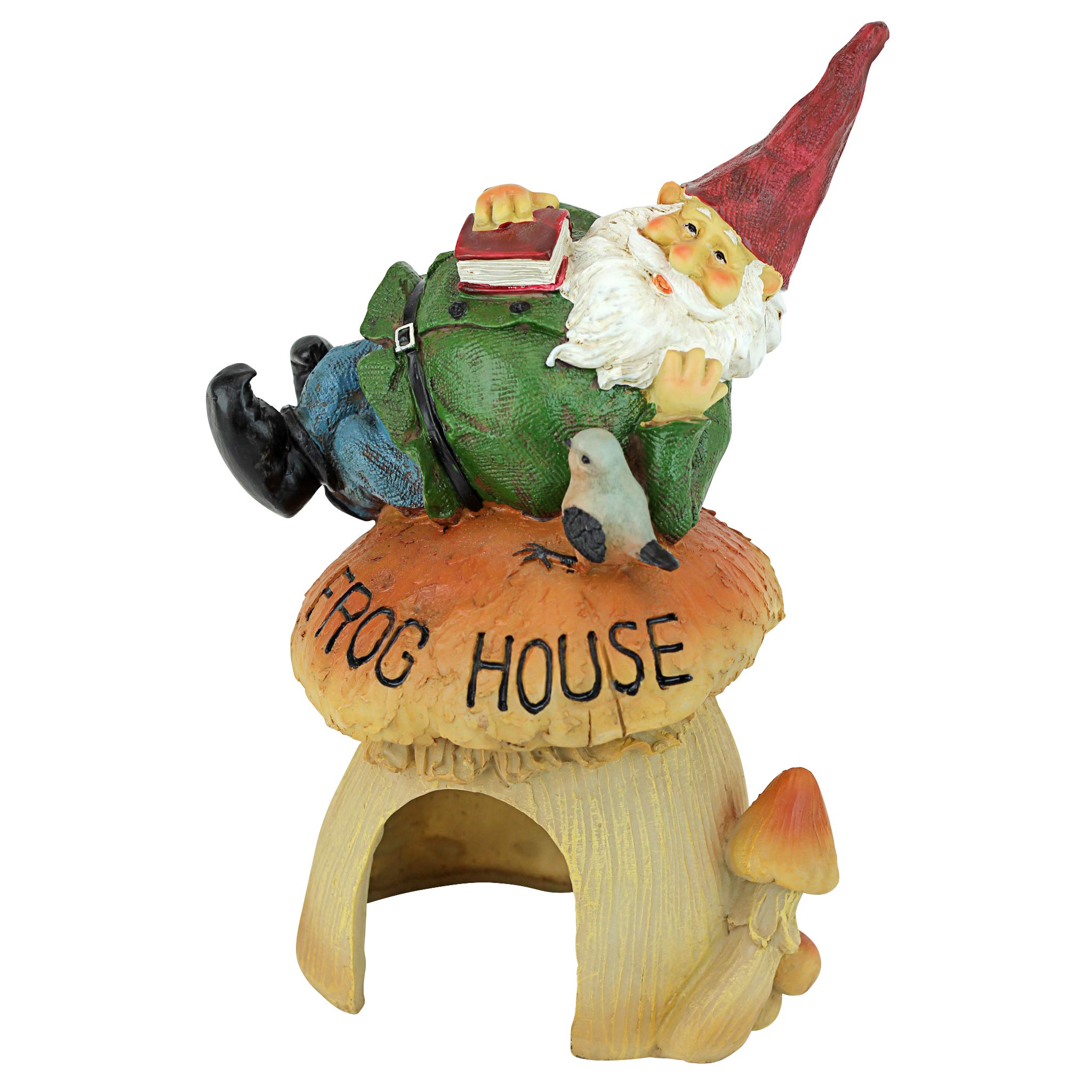 Design Toscano QM20860 Garden Gnome Statue - Garden Gnome Frog House - Toad House - Fairy Garden - Gnome Village