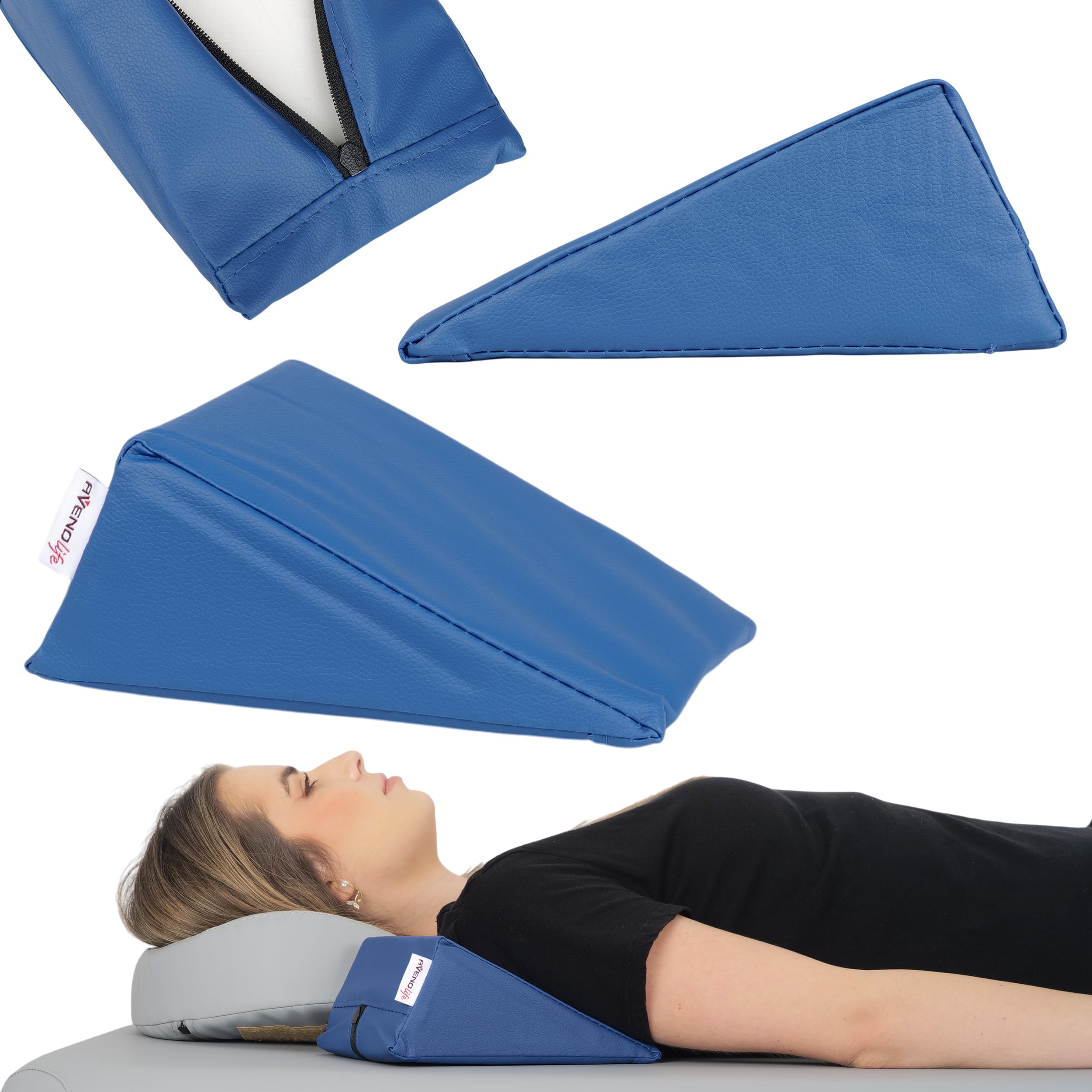 HABYS Lagerungskeil, Lagerungskissen, Rehabilitationskeil für Therapie, Massage und Physiotherapie, Positionierungskissen, MDR-Zertifizierung, Größe 20x15x10 cm, Blau