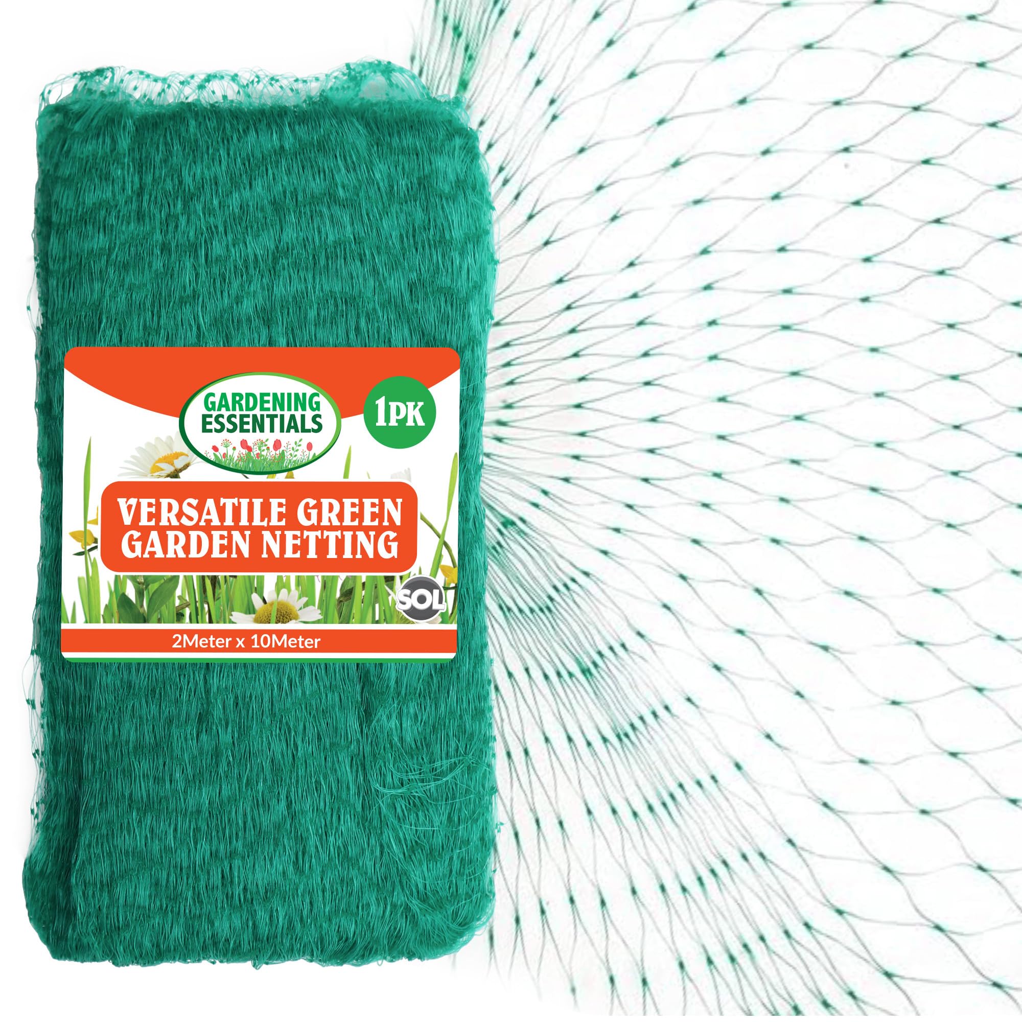 2m x 10m Anti Bird Netting for Garden, Protective Green Garden Netting Mesh, Durable & Reusable Plant Protection Net, Lightweight, Weather‑Resistant for Fruit, Ponds & Grass Seed, Veg Patch Cover
