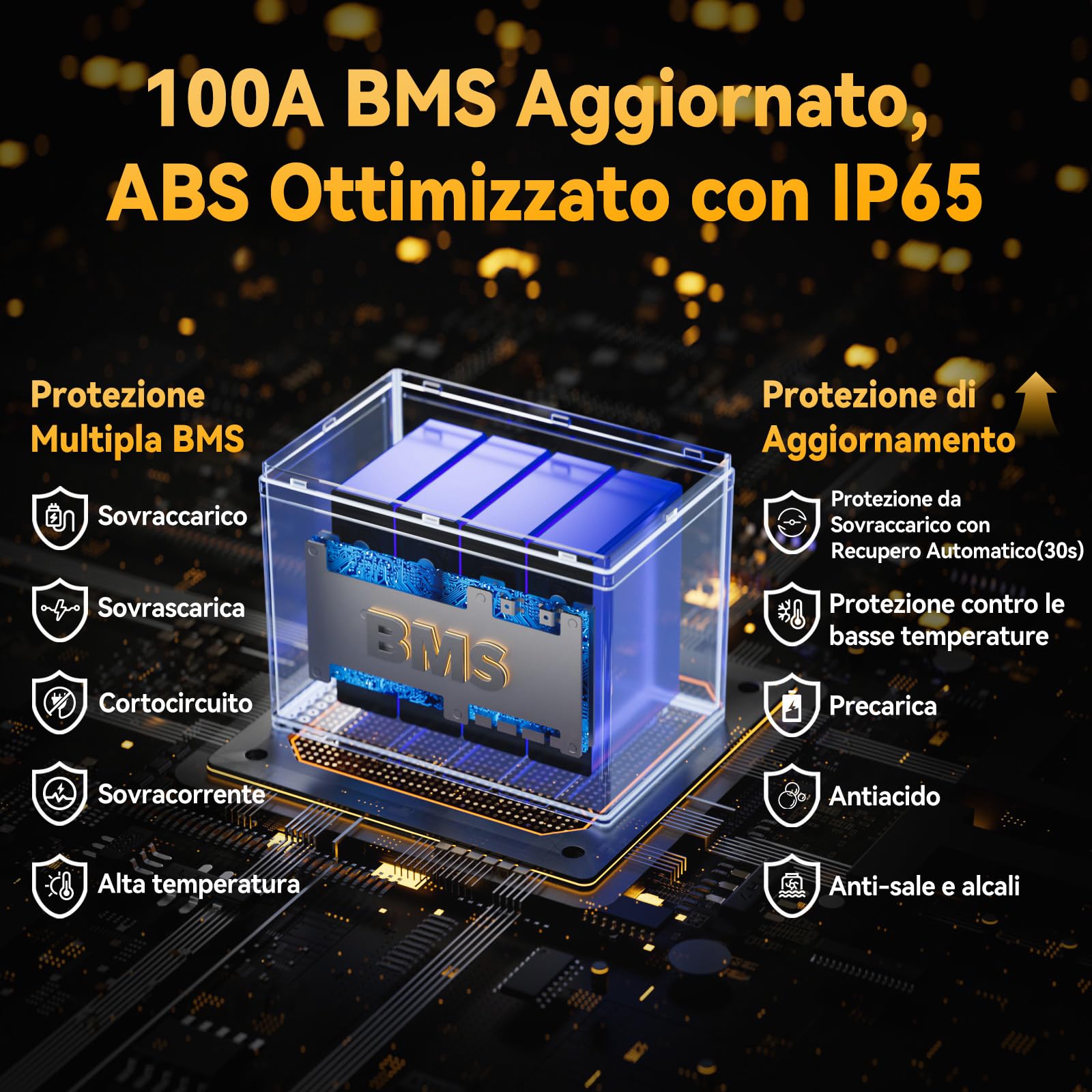 Power Queen Batteria al litio 12V 100Ah con Bluetooth, Dimensione G24 | Con BMS 100A e protezione basse temp., fino a 15.000 cicli. Perfetta per Camper, Campeggio, Motori Pesca e Solare, 2pack