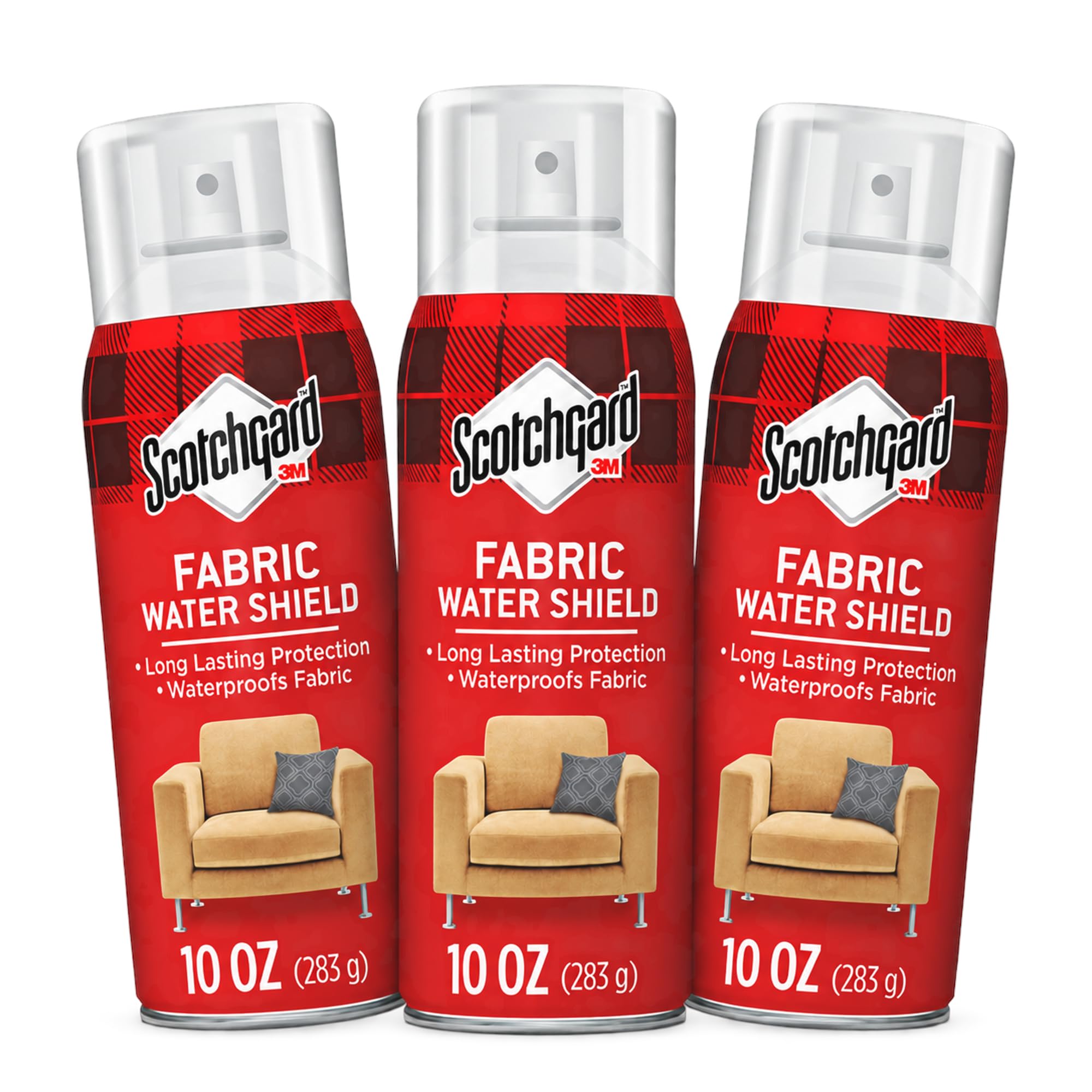 Scotchgard Fabric &amp; Upholstery Protector, 3-Pack (10 oz Cans) – Repels Liquids &amp; Blocks Stains – Long-Lasting Fabric Shield for Furniture, Clothing, and More – Easy Spray, Dries Clear