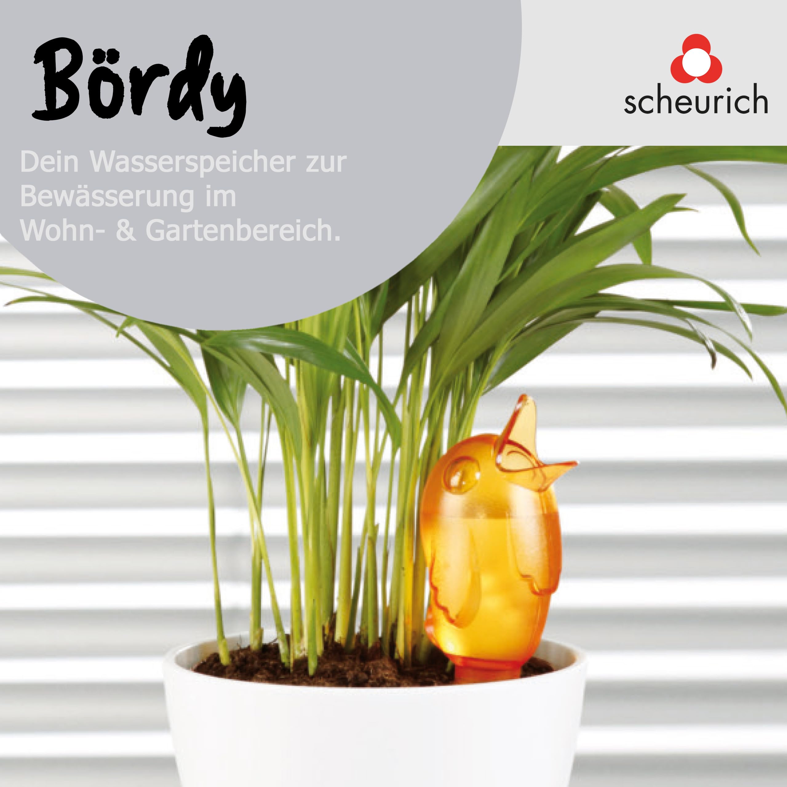 Scheurich 510460 Bördy M, Waterreserve Plastic Water Dispenser and Clay Cone, Orange, High, 0.22 L Vol. Plant Accessory, 220 ml, Höhe 20 cm