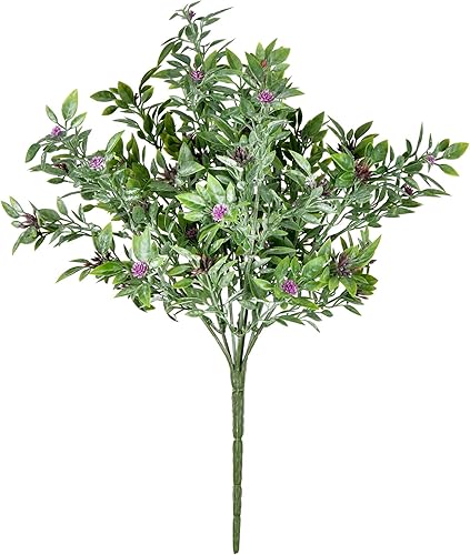 Vickerman Arbusto de flores silvestres moradas artificiales de uso diario de 13.5 pulgadas de largo (paquete de 2) Resistente a los rayos UV para
