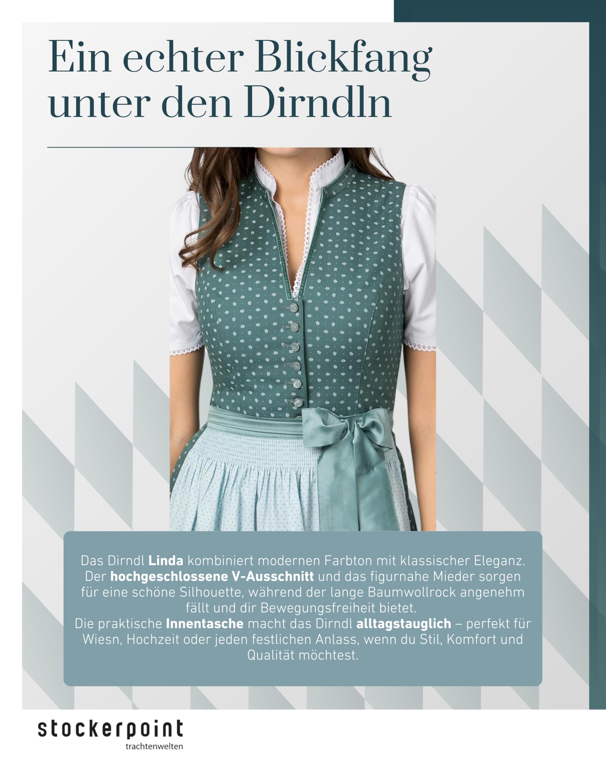 Damen Dirndl Linda Kleid für besondere Anlässe (1er Pack)