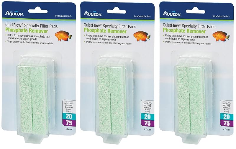 Refil removedor de fosfato para filtro de aquário Aqueon QuietFlow, tamanho 20/75, 12 unidades