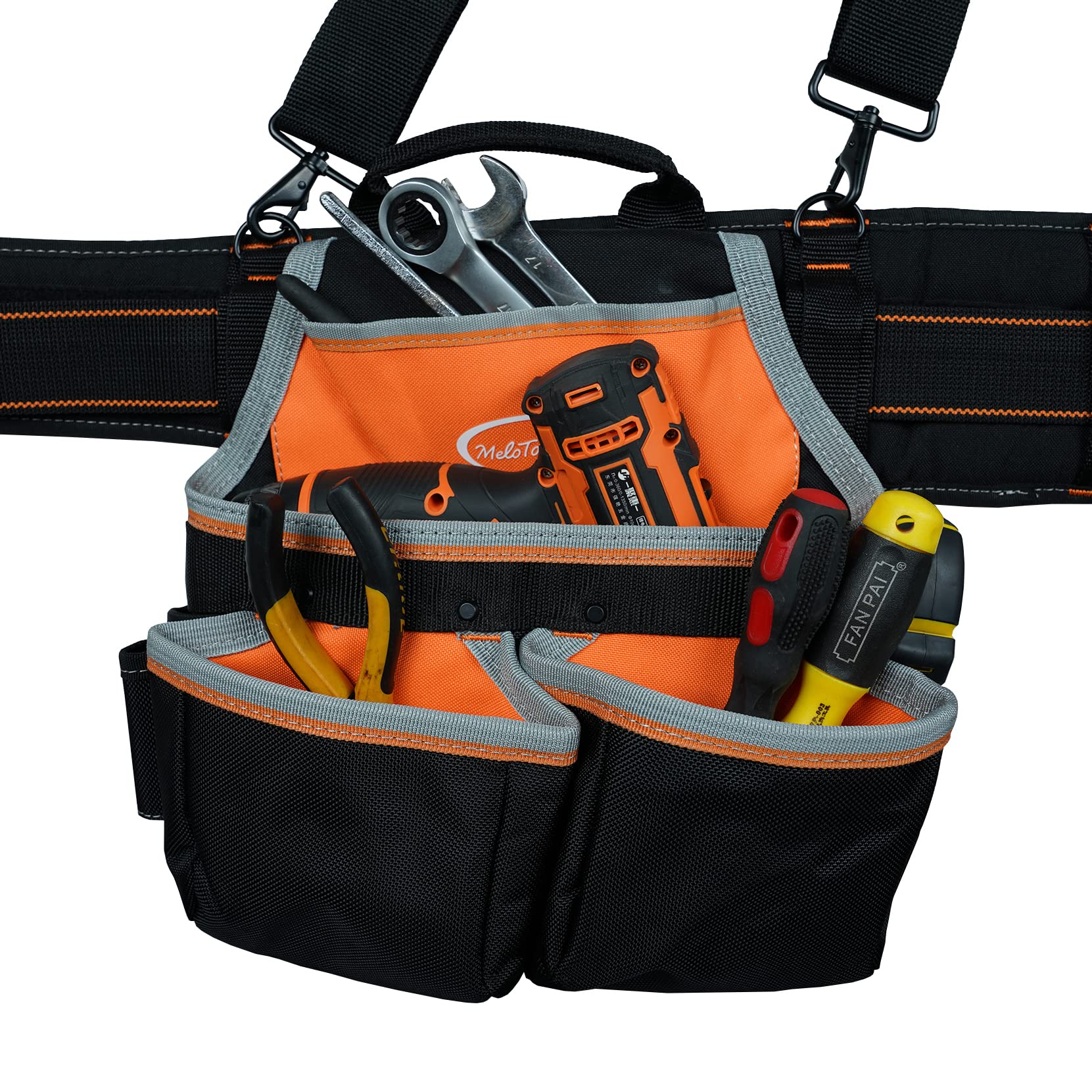 MELOTOUGH Pro Framer Combo System - Cintura per attrezzi con bretelle, custodia per attrezzi da costruzione, resistente e multifunzione per elettricisti, coperture, appaltatori