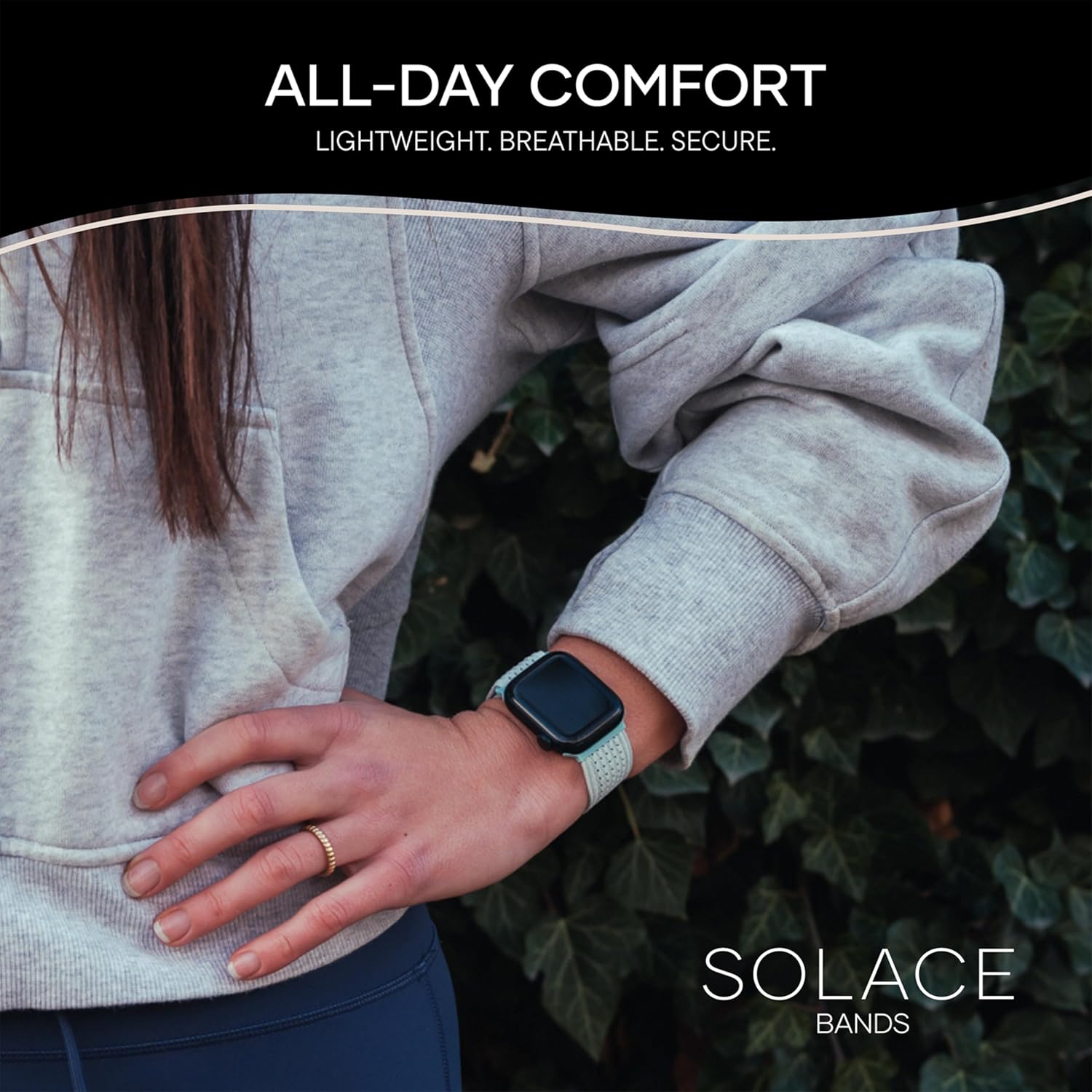 Solace Sport Adapt Bands - Apple Watch Bands, Breathable Nylon with Magnetic Clasp, Unisex Smart Watch Band, Apple Watch Strap