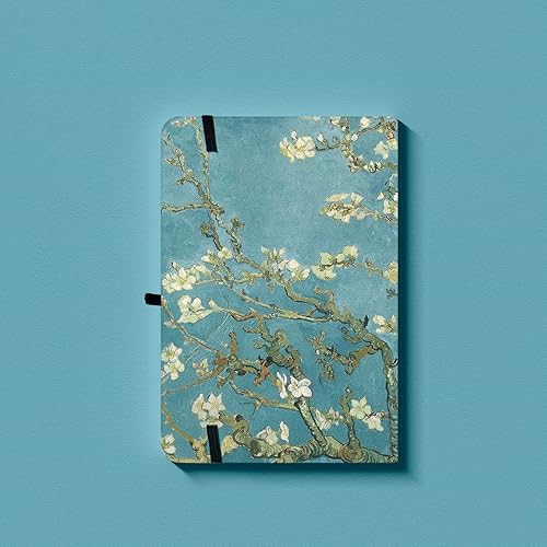 Miniatura 3 de Corderona Diario con puntos de bala, Van Gogh Vincent con almendros florecientes, cuaderno de tapa dura A5, bolsillo interior, lazo para bolígrafo