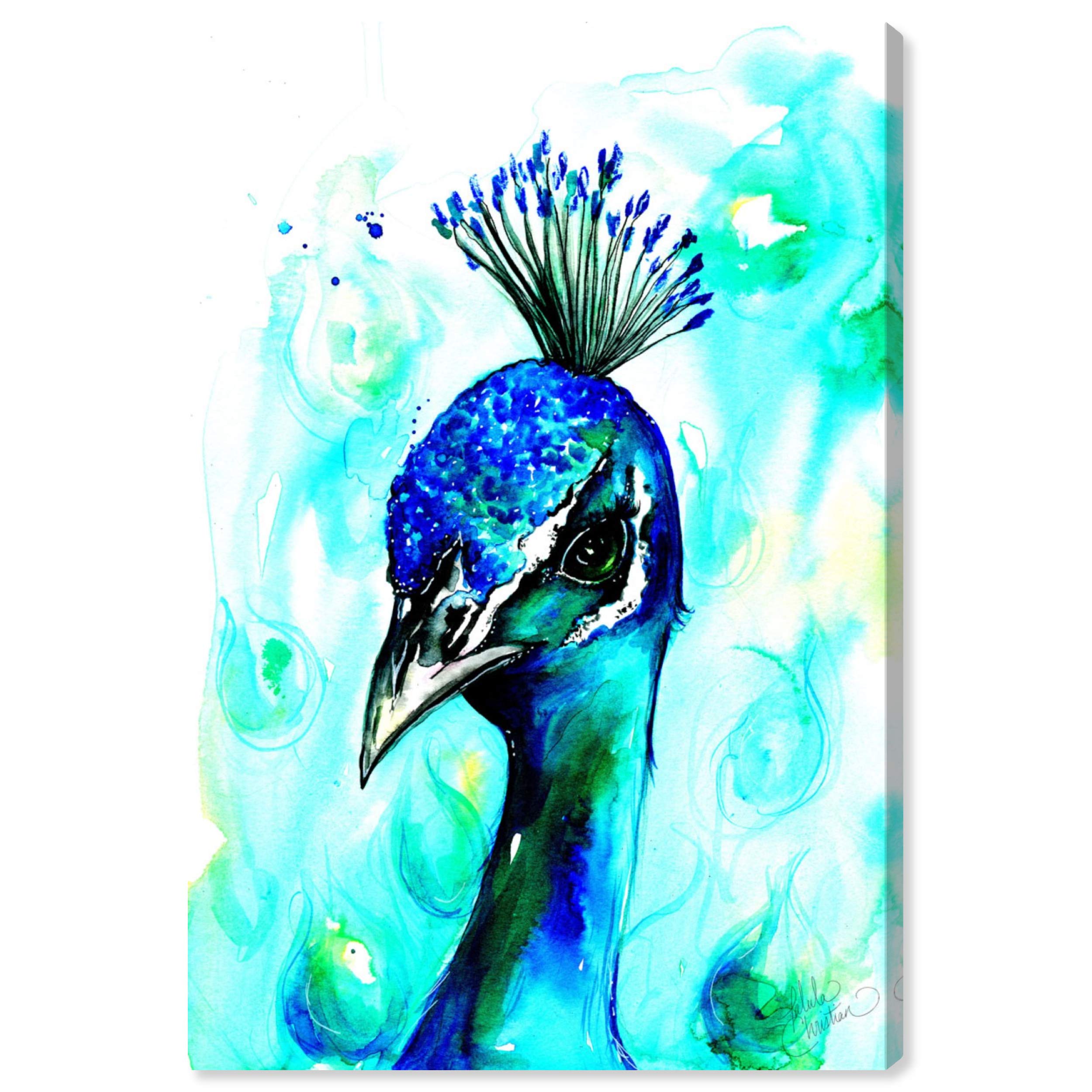The Oliver Gal Artist Co. Animals Wall Art Canvas Prints 'Bold and Beautiful-Talula Christian' Home Décor, 24" x 36", Blue