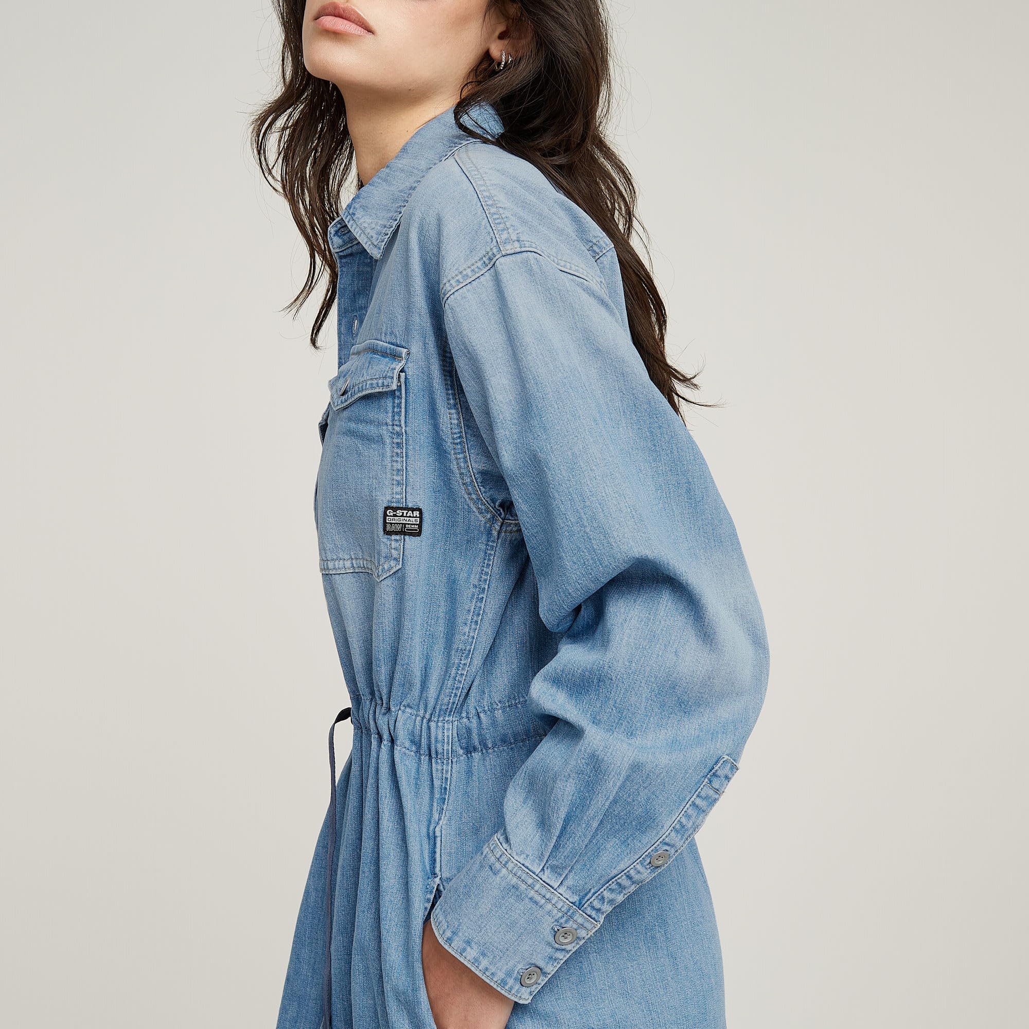 G-Star Damen Relaxed Drawcord Denim Dress