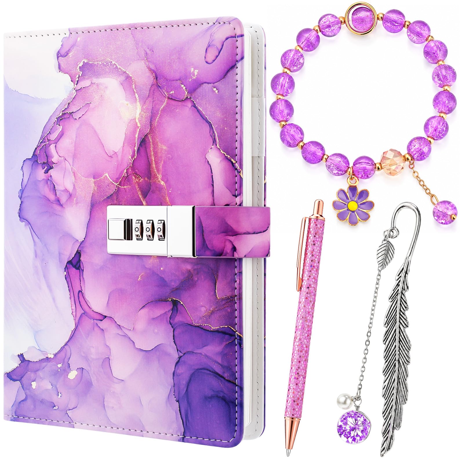 Candcamp UV Leather Secret Diary with Lock for Girls