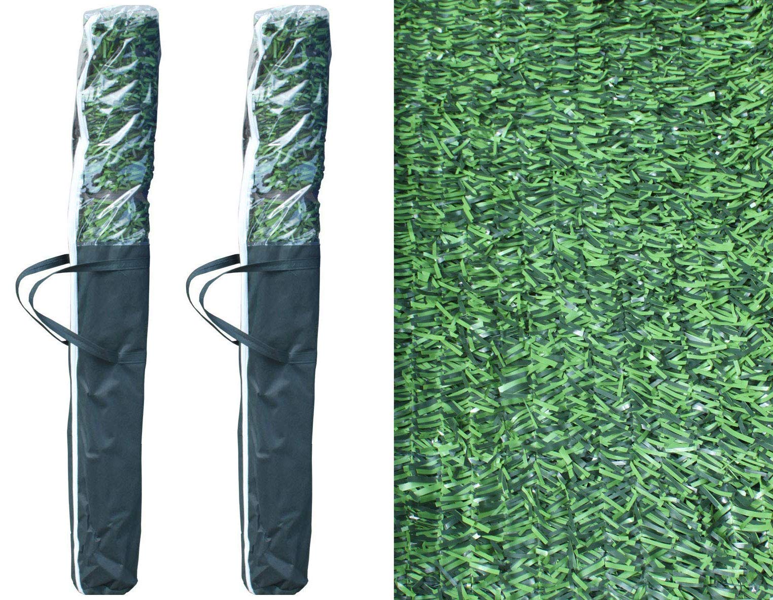 ADO - Seto Artificial Decorativo tupido ignífugo de 3 Metros de Largo x 1 Metro de Altura. Seto Artificial Decorativo Verde, de Alta ocultación. 2- Rollos seto 3x1