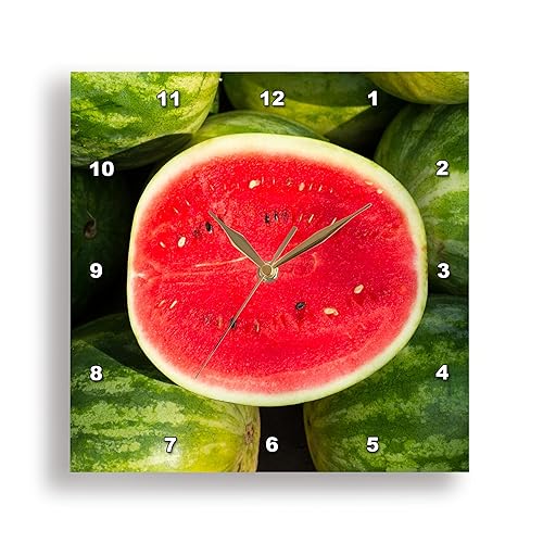 3D Rose Wall Clock Silent - 15 inch - Watermelon for Sale at a Farmers Market, Charleston, South Carolina. - Fruit