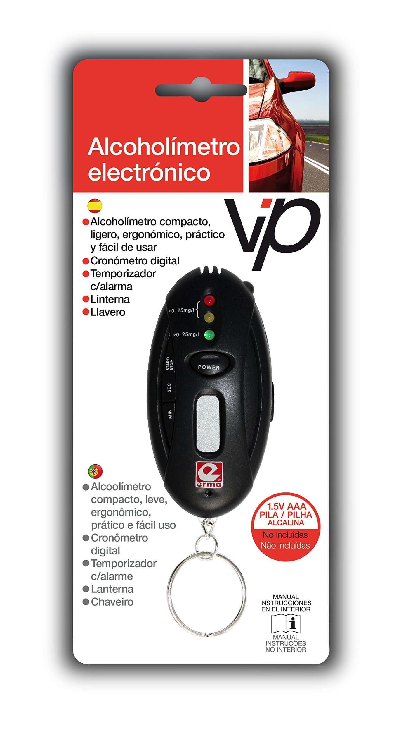 VIP 0842034511362 Ethylotest électronique, Noir