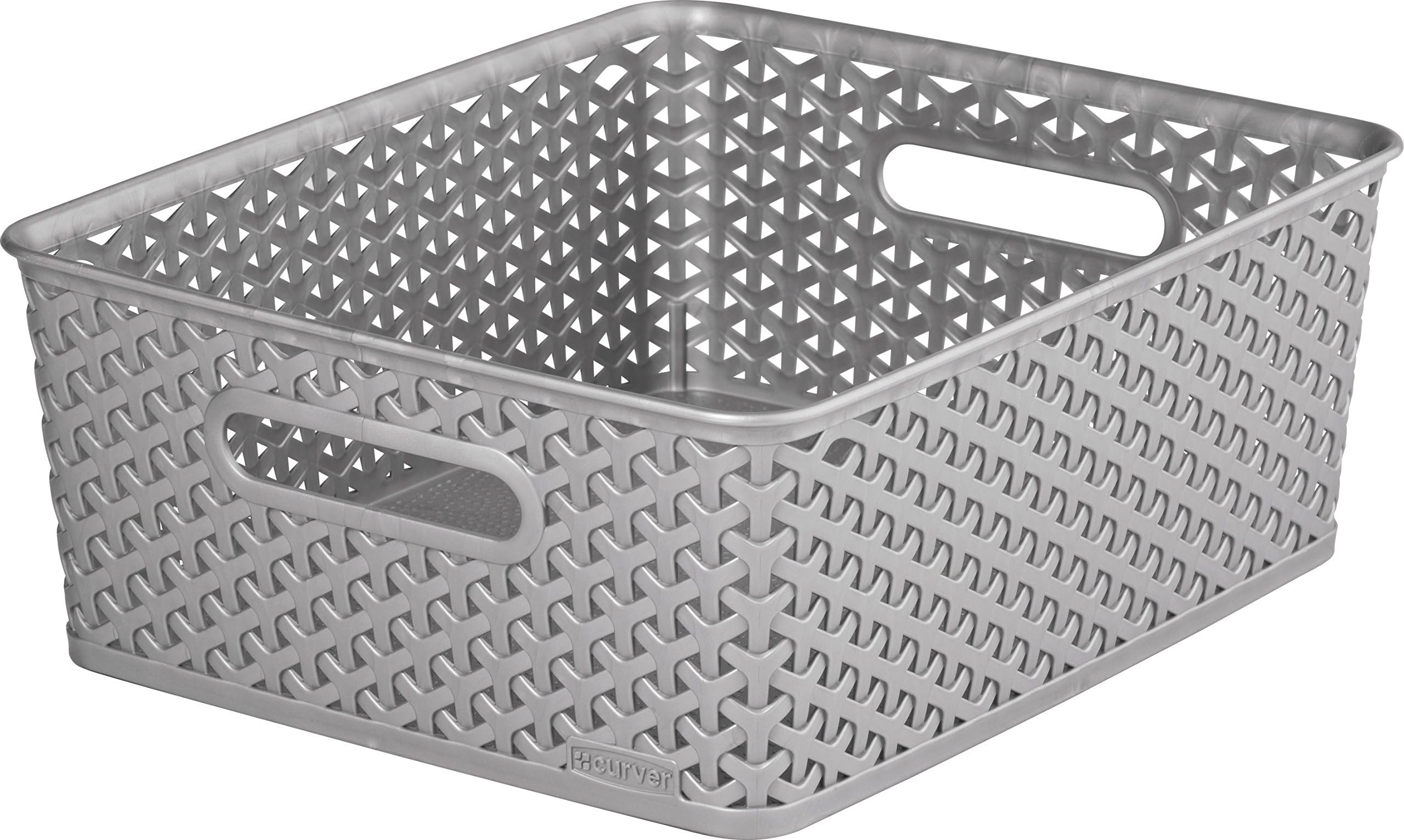 Curver My Style Medium Rectangular Storage Basket, Dark Brown, 13 Litre