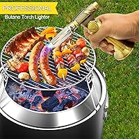 Vista 5 de FunOwlet Encendedor de butano recargable, sopletes de soldadura de metal de alta calidad con llama de precisión ajustable para cocina culinaria