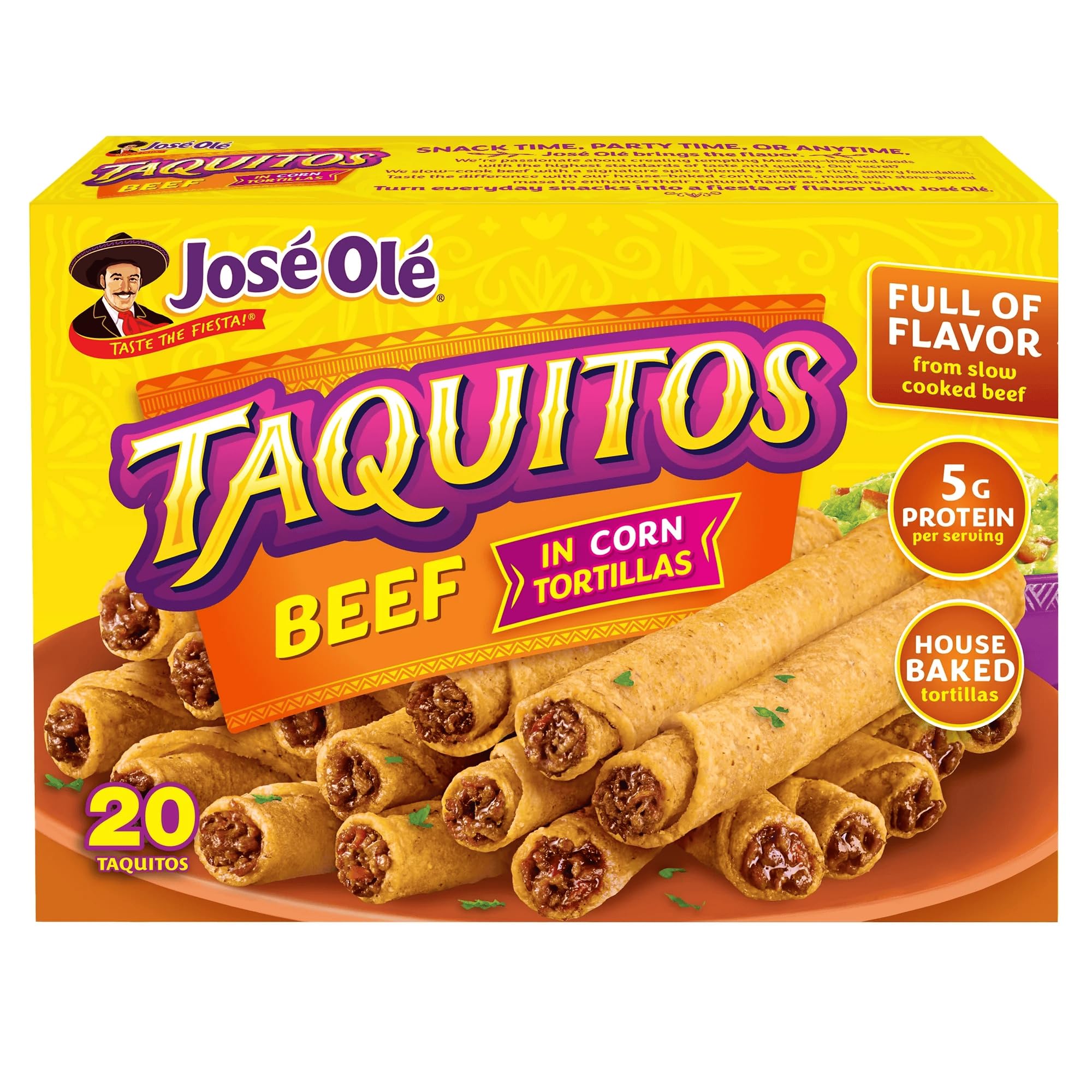 Jose Ole Corn Taquitos, Beef, 20 Ounce, Frozen