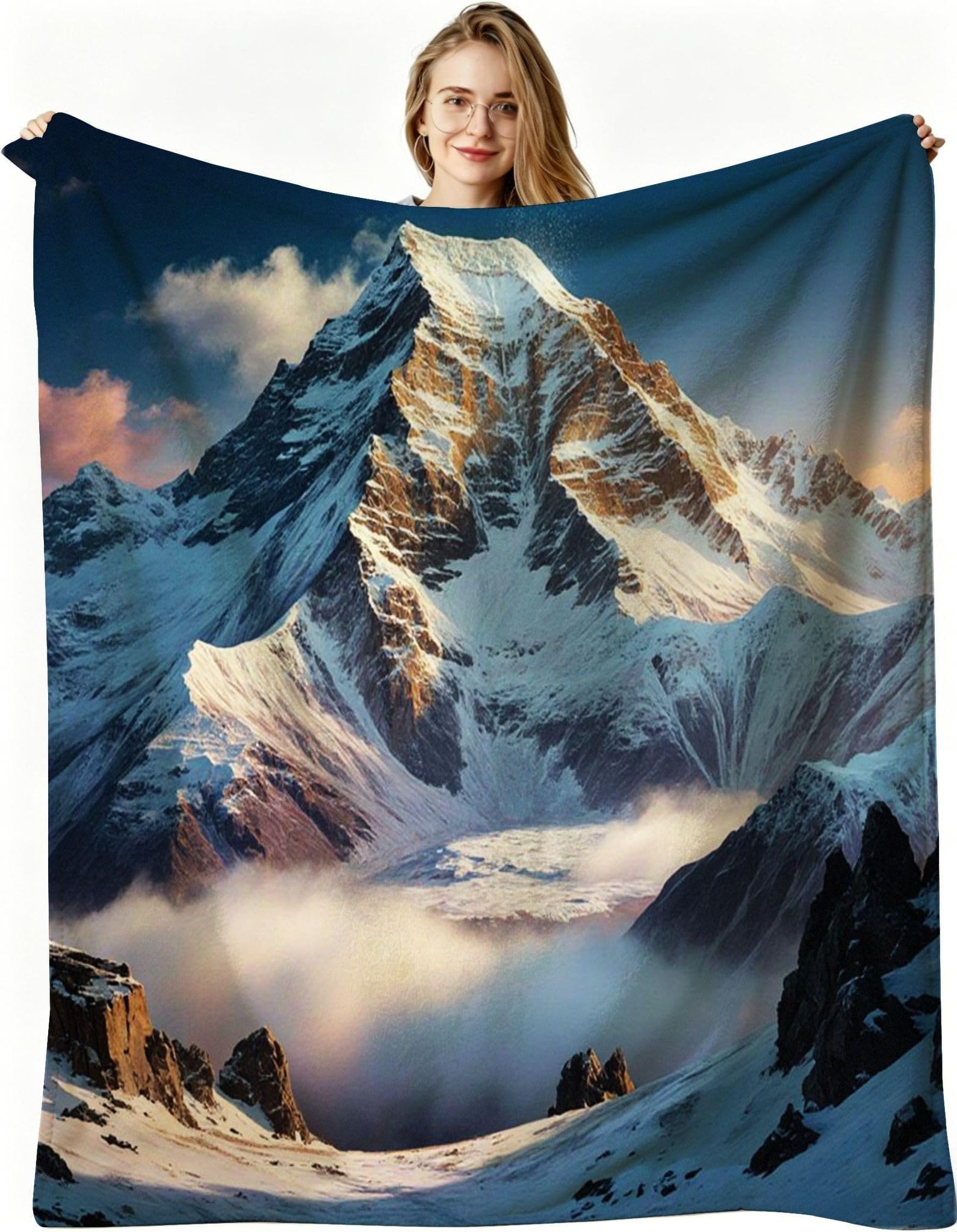 Coperta Pile Matrimoniale 240x260 cm Cima Blu, Coperta XXL Super Morbida Multiuso Come Copriletto o Plaid da Salotto, Calda e Leggera, Protezione dal Freddo, AW6006