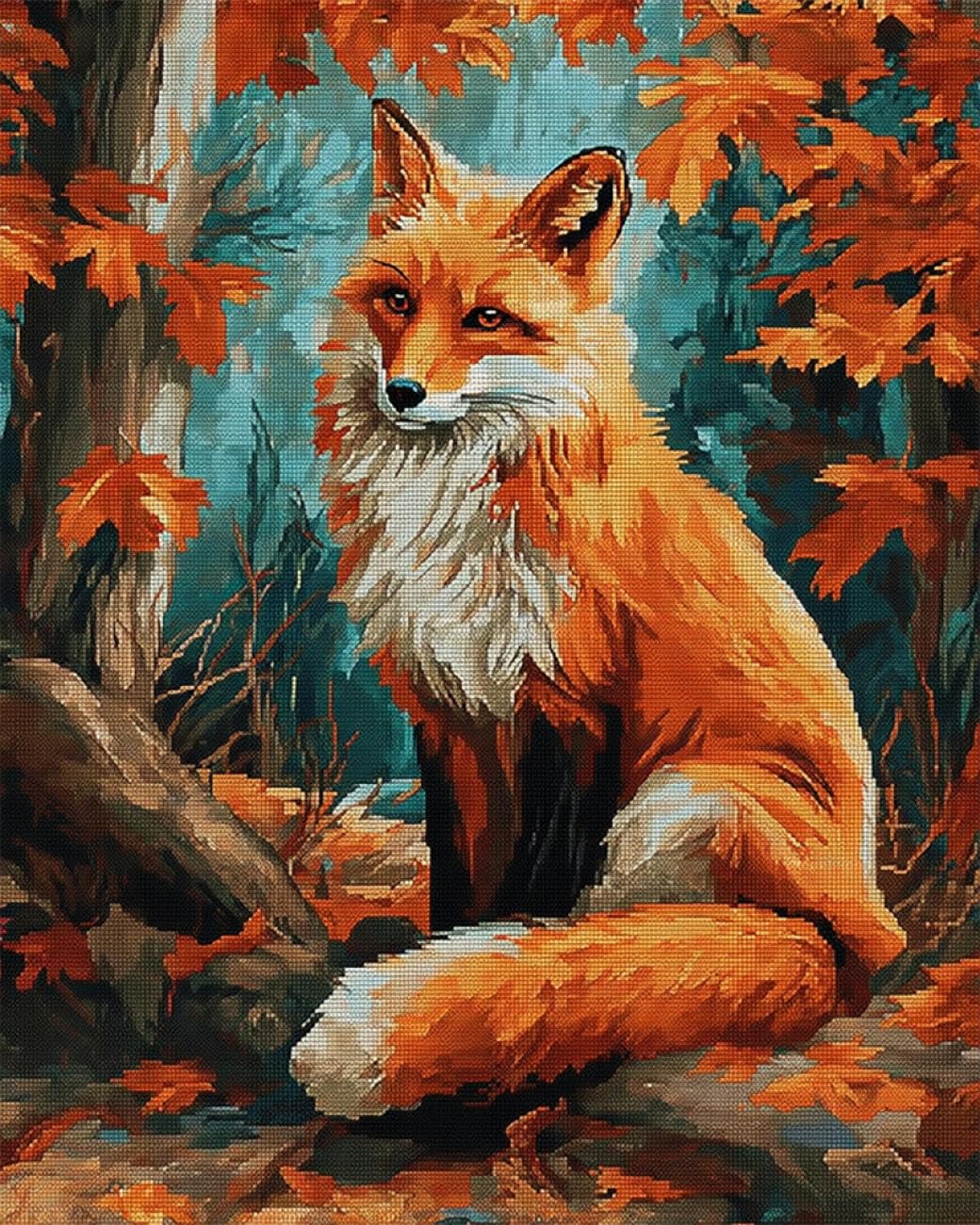 Rkflgew D Iy Bea Embroidery Kit Forests Fox 30X40cm