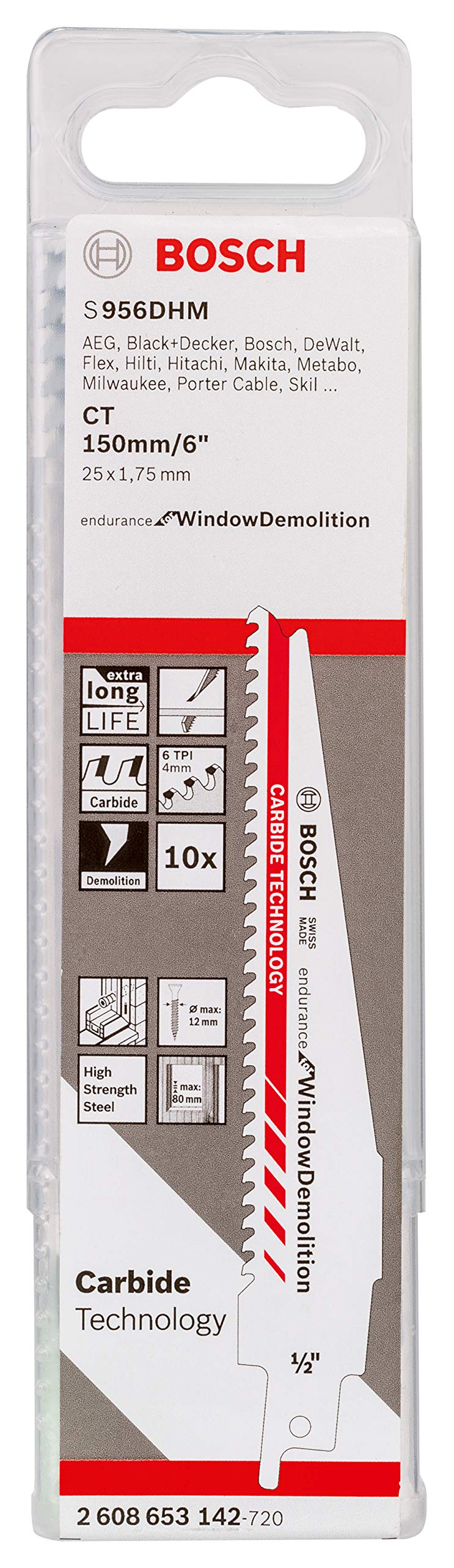 Bosch 2609256797 Set 3 Lames Scie Sabre S3456XF – S2345X – S1131L – Pour Bois, Métal & Plastique