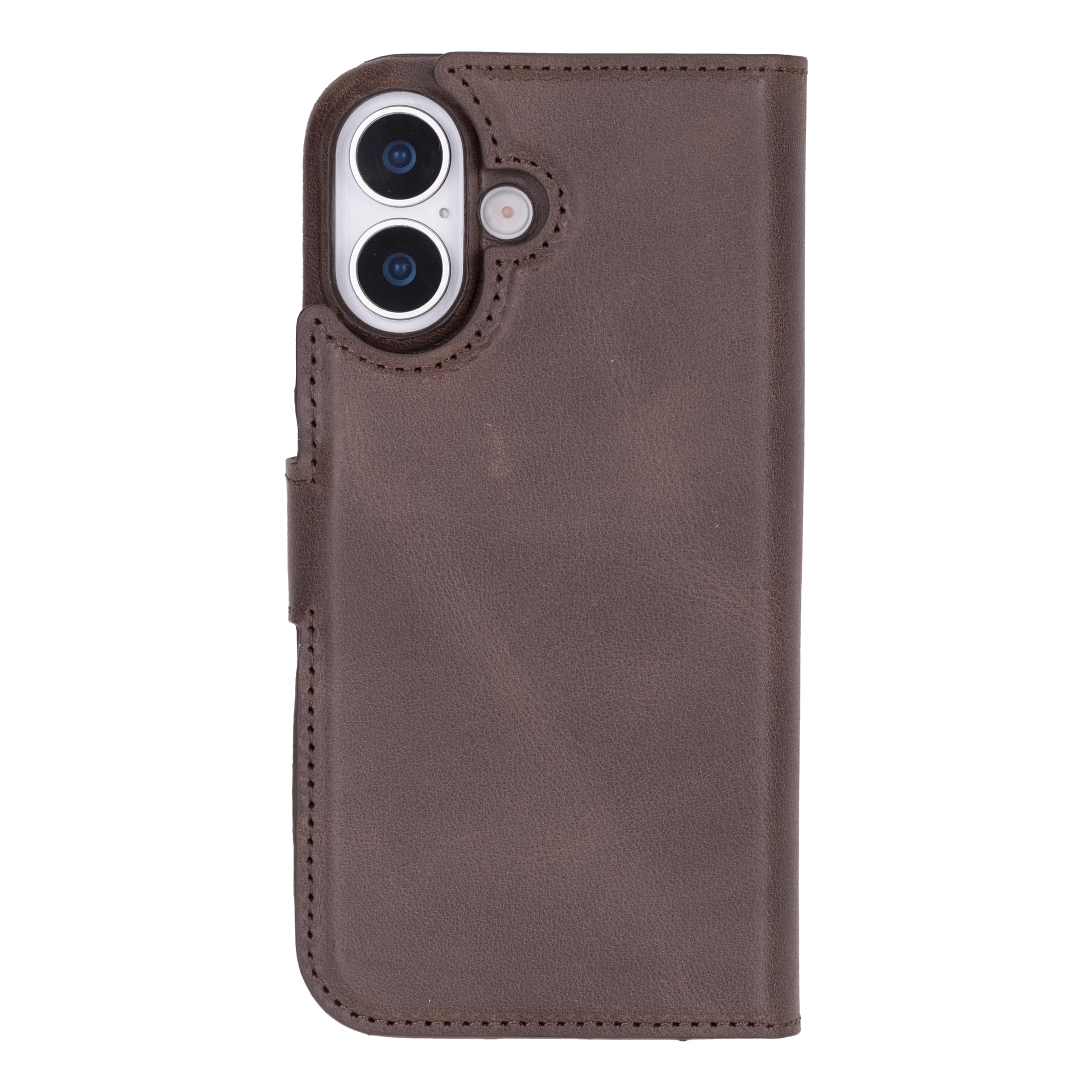 Venito Florence - Funda tipo cartera para iPhone 17 (6.3 pulgadas), hecha a mano, cuero de grano completo, diseño delgado de lujo, funda desmontable no magnética, resistente a caídas y impactos