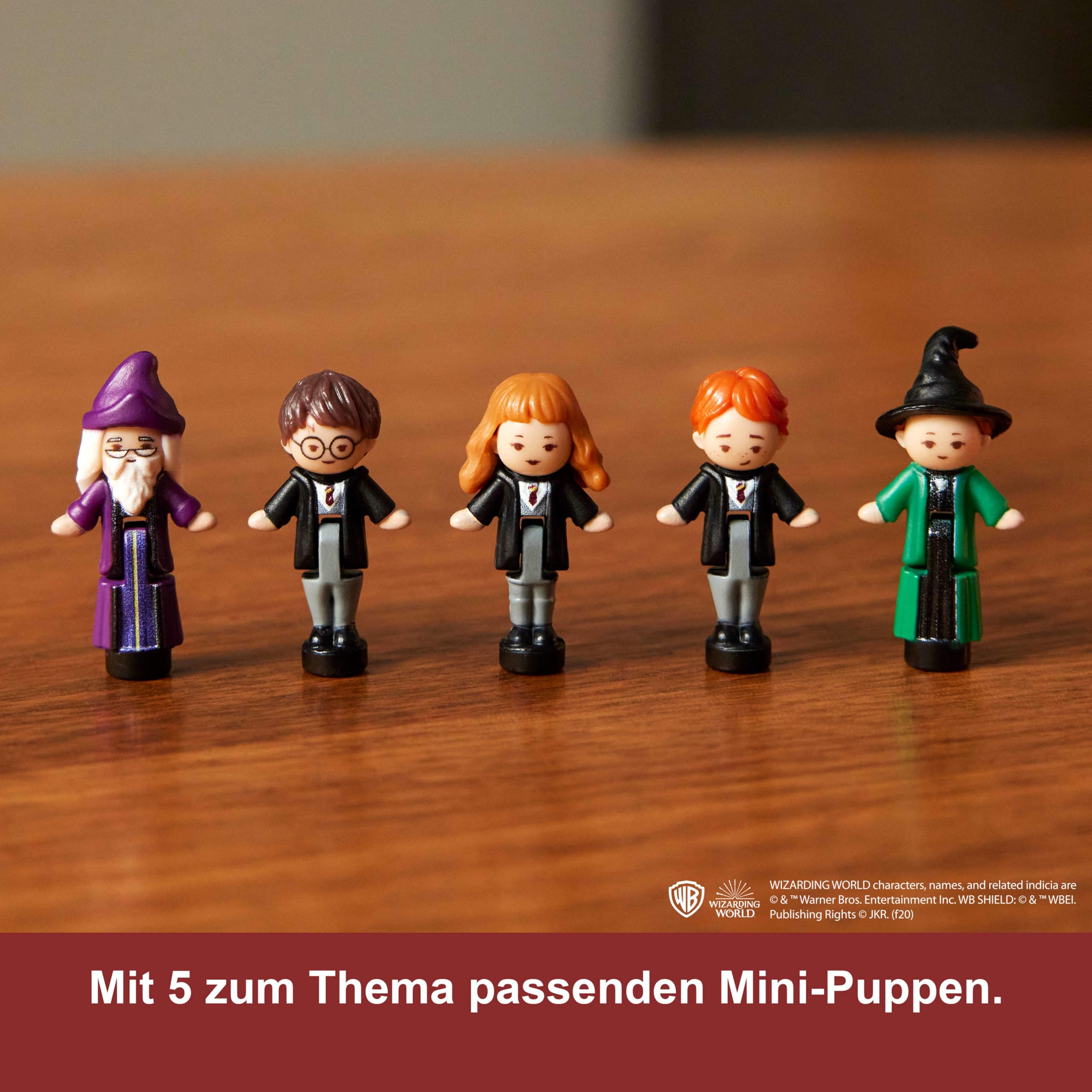Polly Pocket Sammler-Spielset, Harry Potter-Schatulle mit 5 Puppen und 11 Zubehörteilen, HRD56