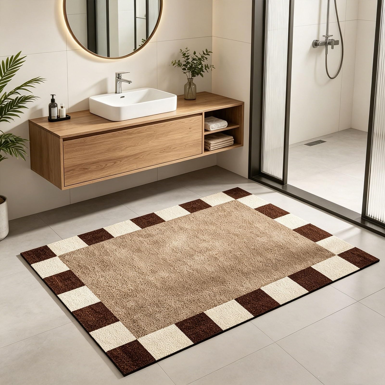 Tappeti da Bagno, 40x60 cm, 50x80 cm, 60x90 cm, Tappetino Antiscivolo per Doccia e Vasca, Lavabile, tappetini Decorativi per Pavimento della Cucina, per Doccia, Vasca, lavandino, Ingresso,