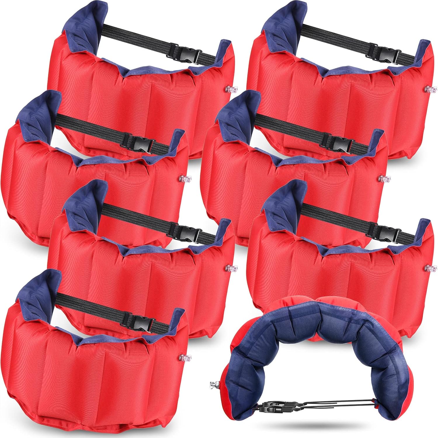8 Pieces Inflatable Swim Belt Pool Flotation Belt Portable