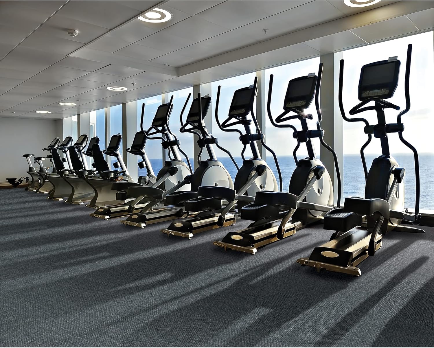 Navy Blue Low Pile Square Carpet Tile with PET Fiber