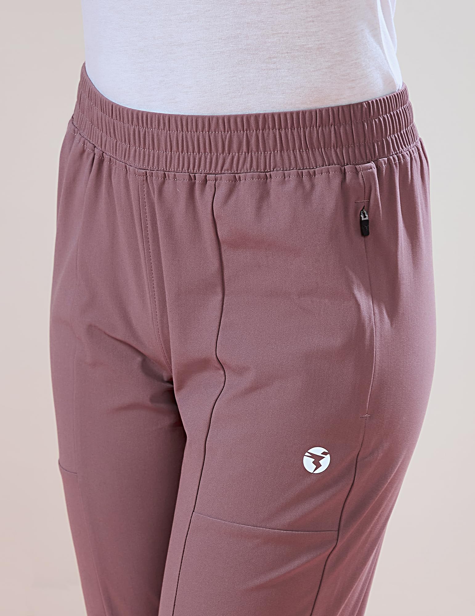 TECHNOSPORT Women Mid Rise Regular Fit Jogger for Gym, Workout & Sports - (WPW135FIG_Fig_S), Pink - Image 3 thumbnail