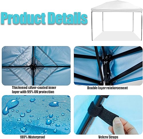 Miniatura 10 de Toldo de repuesto para tienda de campaña desplegable de 8 x 8 pulgadas (solo cubierta superior del toldo), color negro