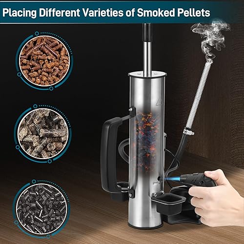 Miniatura 8 de Generador de humo frío para parrilla ahumadora Traeger, tubo de humo eléctrico inalámbrico con bomba de aire, ahumado en frío para queso, pescado,