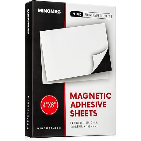 Magnet Photo Frames for Fridge 4x6 | Strong Magnetic Sheets with Adhesive Backing